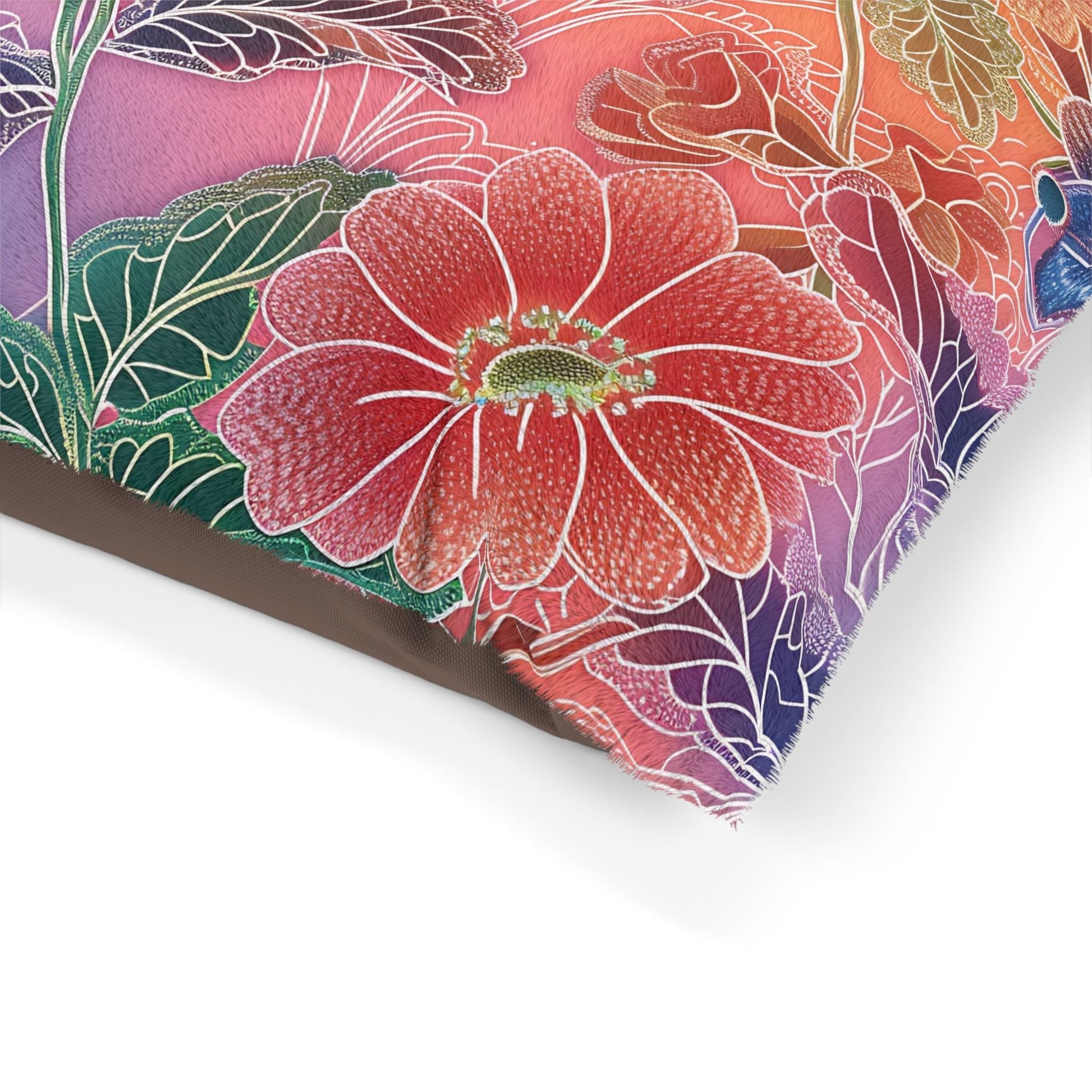 Purple and Red Floral Pet Bed, Artsulli - Art is Long, Life is Short, Pets, , , , , , , 
