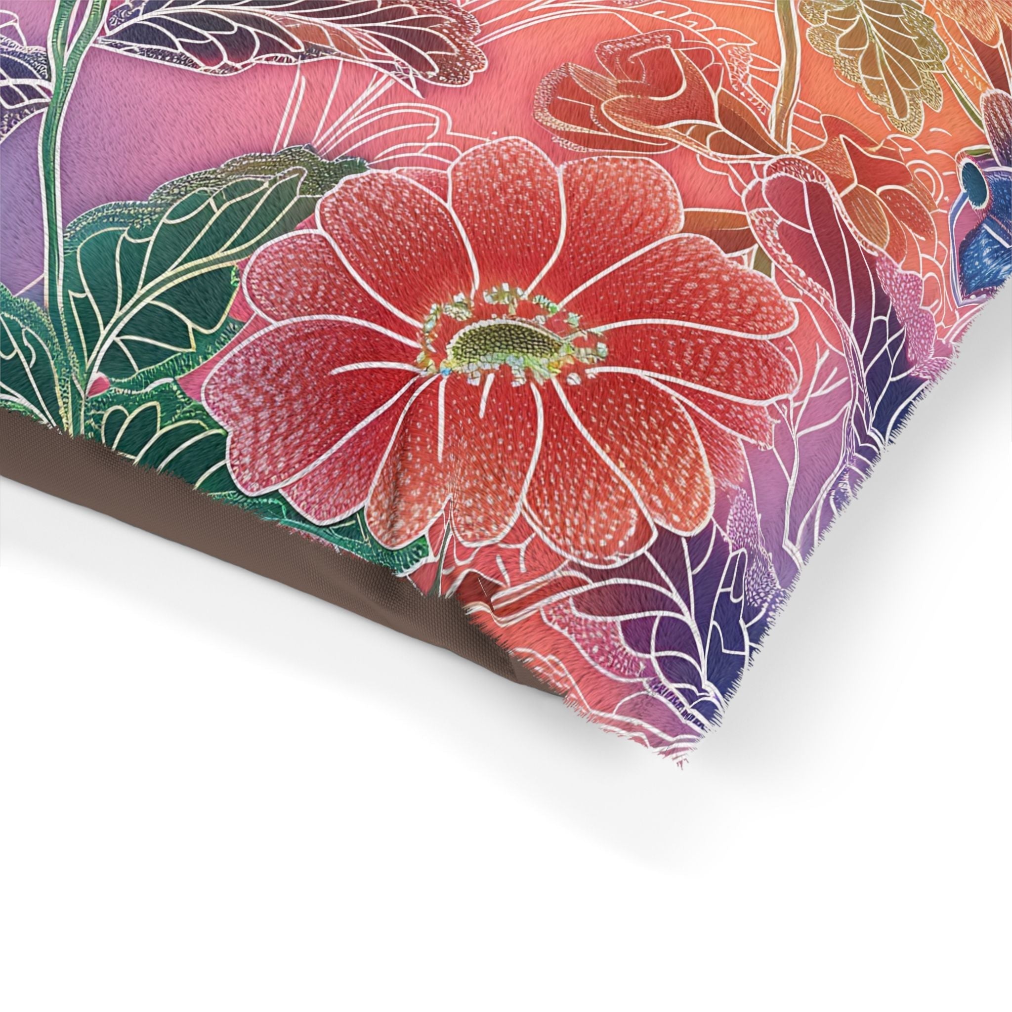 Purple and Red Floral Pet Bed, Artsulli - Art is Long, Life is Short, Pets, , , , , , , 