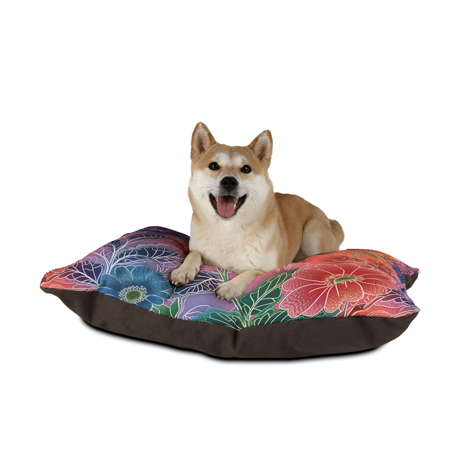 Purple and Red Floral Pet Bed, Artsulli - Art is Long, Life is Short, Pets, , , , , , , 