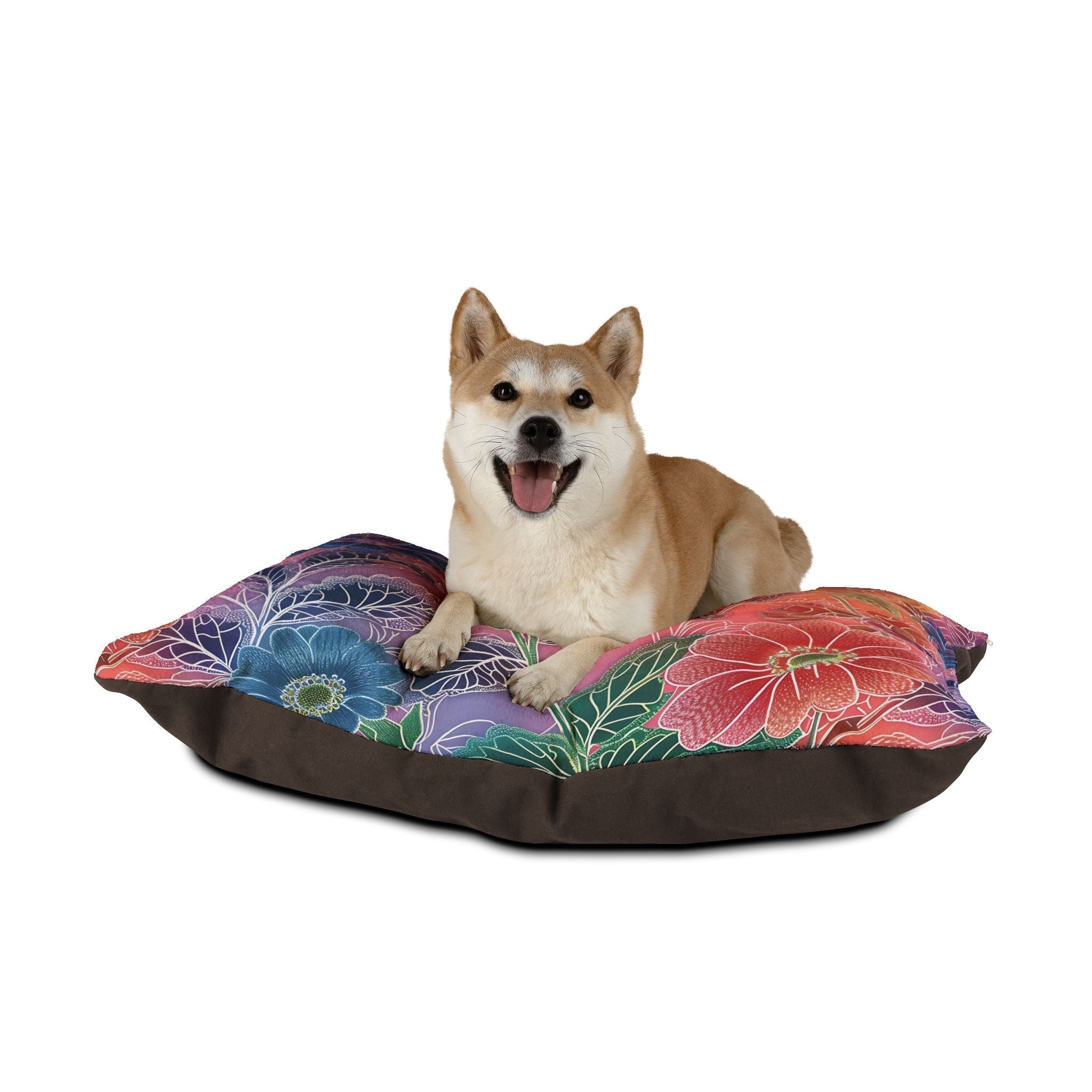 Purple and Red Floral Pet Bed, Artsulli - Art is Long, Life is Short, Pets, , , , , , , 
