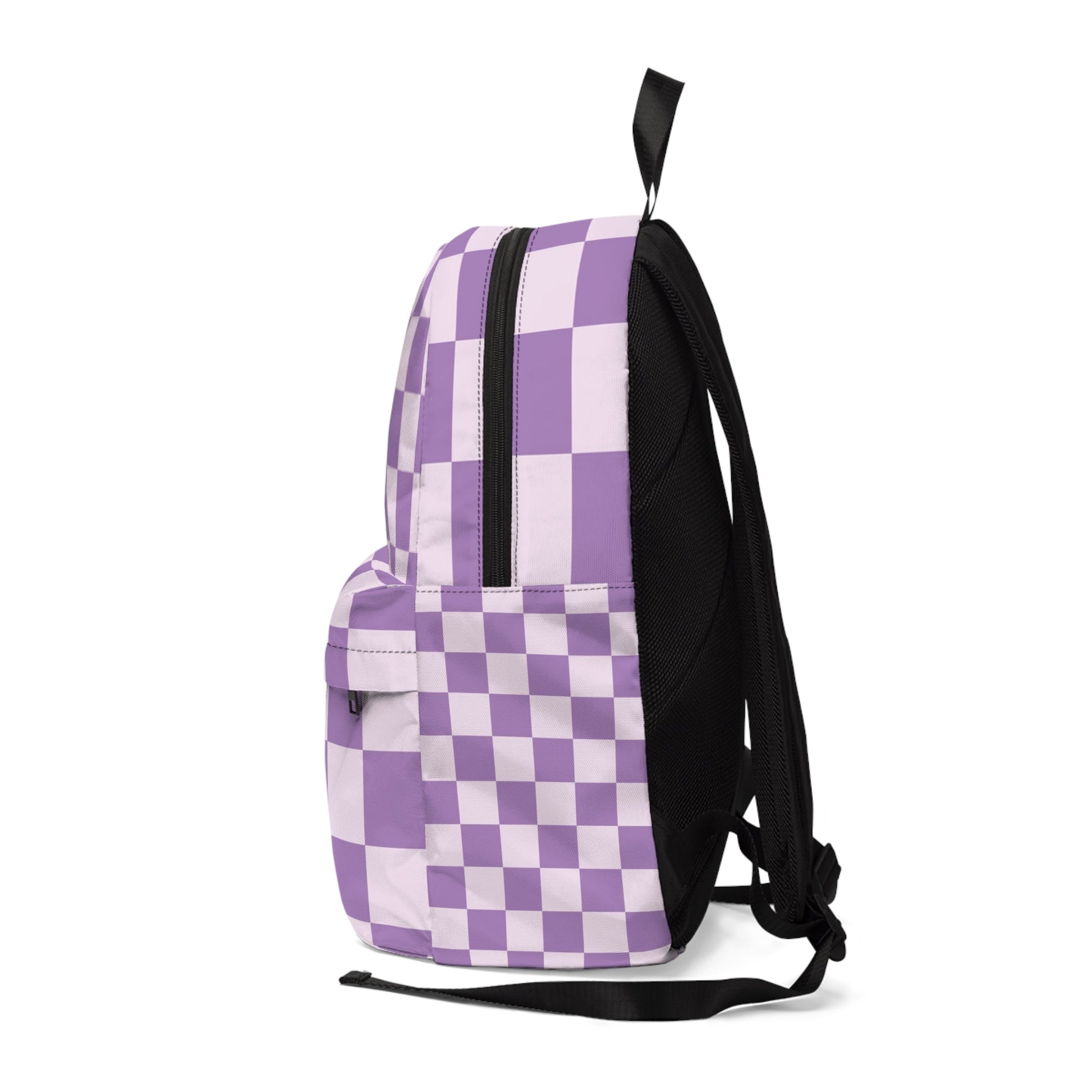 Purple and White Checkerboard Backpack, Artsulli - Art is Long, Life is Short, Bags, , , , , , , 
