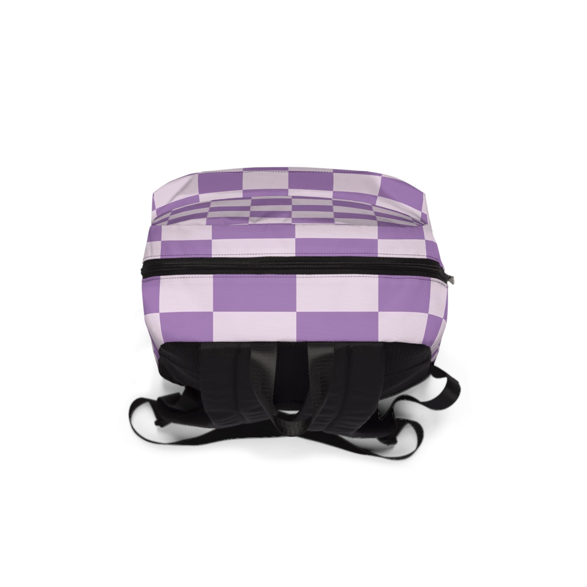 Purple and White Checkerboard Backpack, Artsulli - Art is Long, Life is Short, Bags, , , , , , , 