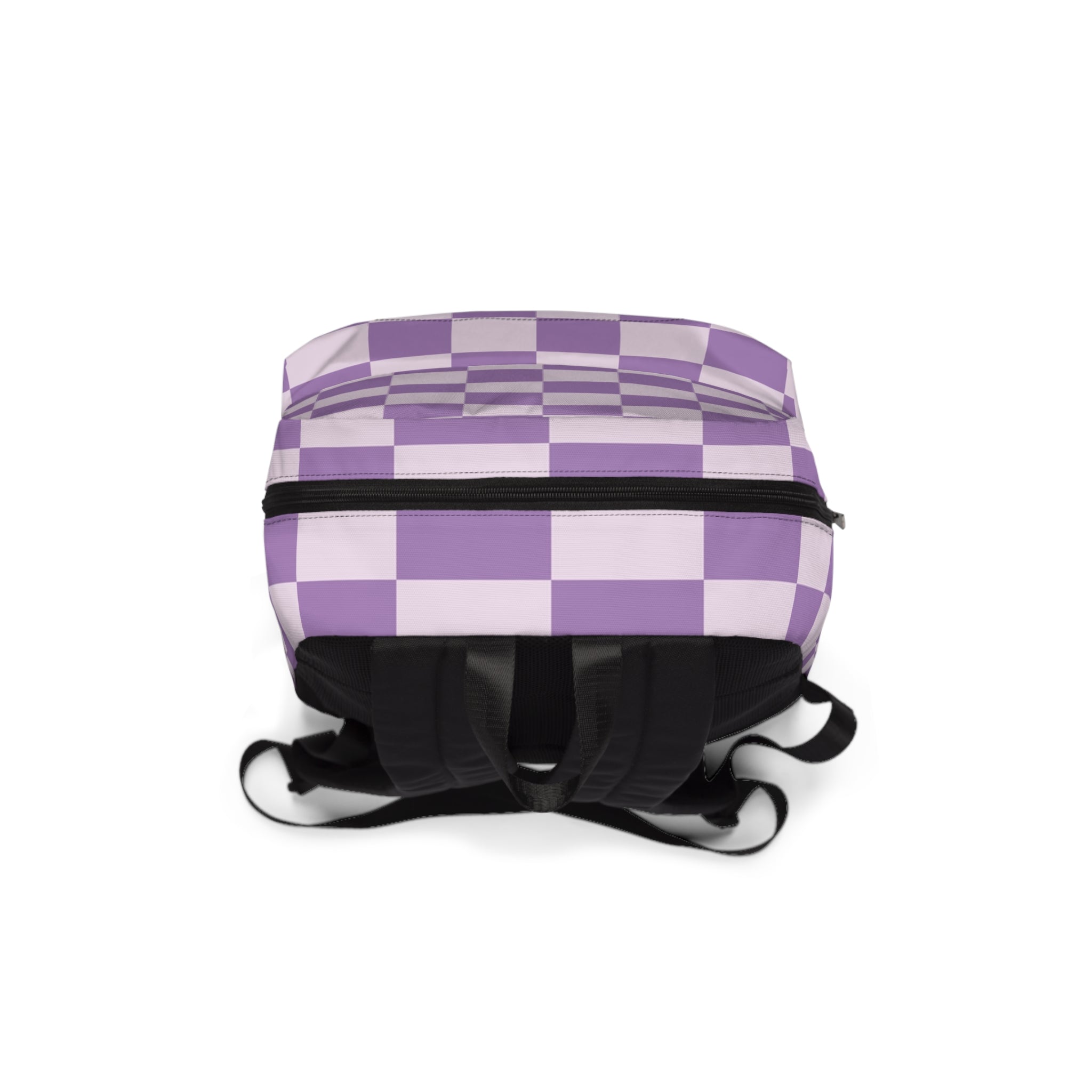Purple and White Checkerboard Backpack, Artsulli - Art is Long, Life is Short, Bags, , , , , , , 