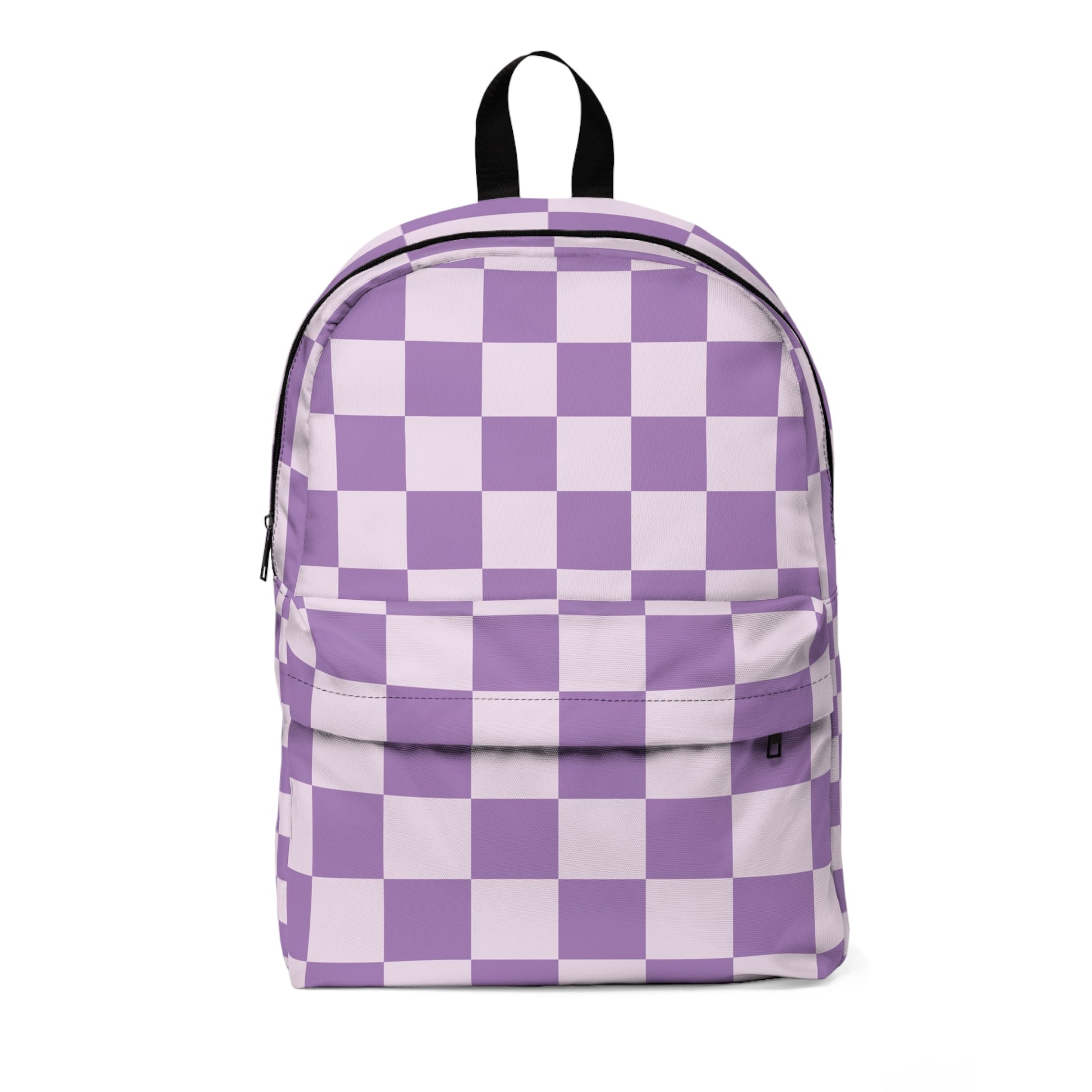 Purple and White Checkerboard Backpack, Artsulli - Art is Long, Life is Short, Bags, Size, One size, , , , , 96911802155473333084