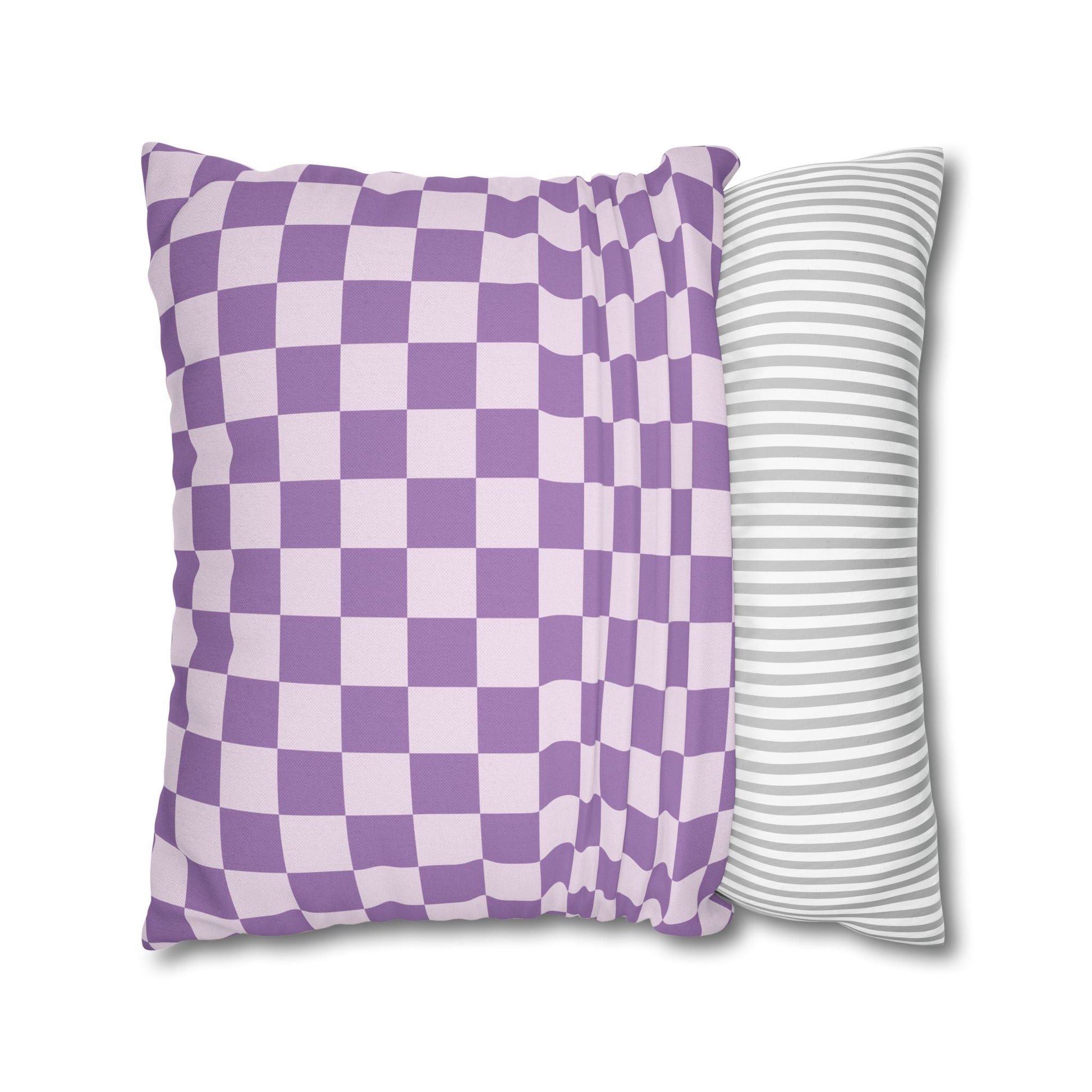 Purple and White Checkerboard Throw Pillow, Artsulli - Art is Long, Life is Short, Home Decor, , , , , , , 