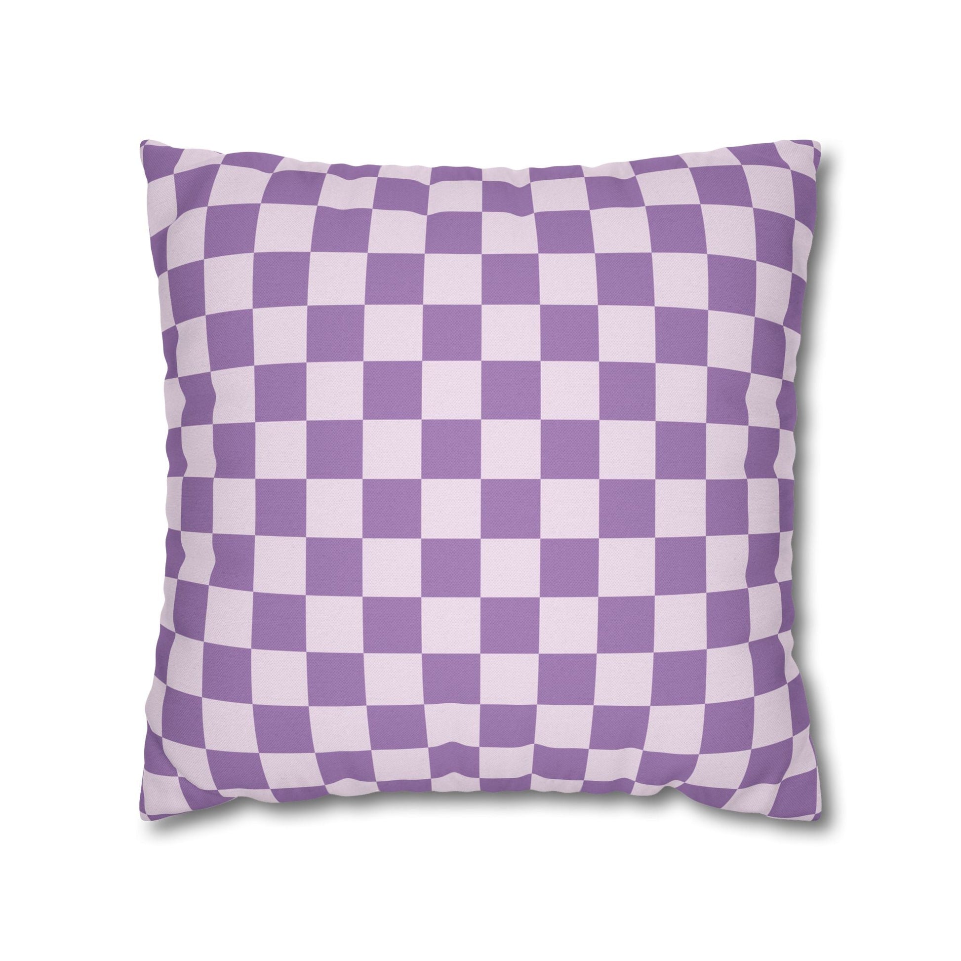 Purple and White Checkerboard Throw Pillow, Artsulli - Art is Long, Life is Short, Home Decor, Size, 18" × 18", , , , , 19236966102117192554