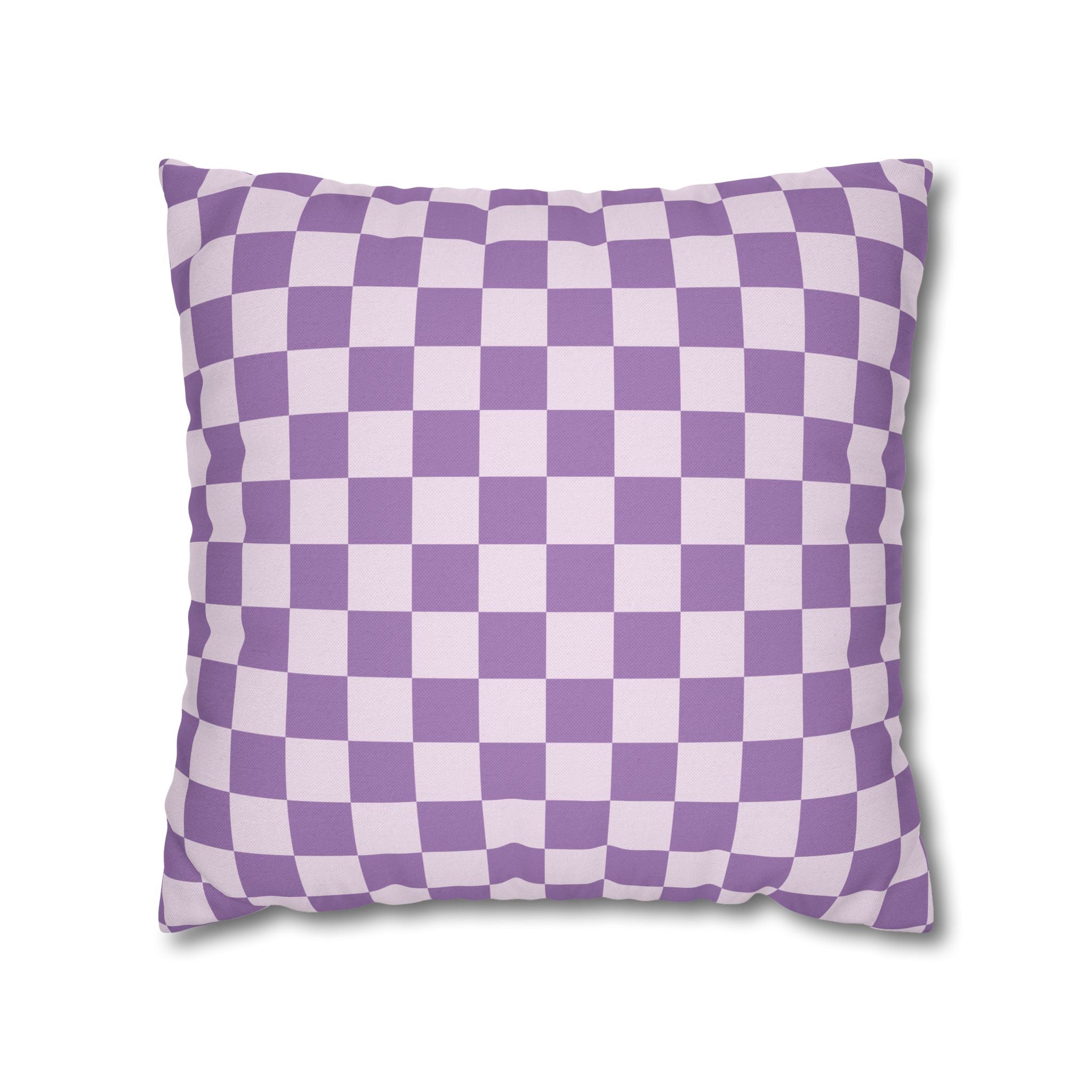 Purple and White Checkerboard Throw Pillow, Artsulli - Art is Long, Life is Short, Home Decor, Size, 18" × 18", , , , , 19236966102117192554