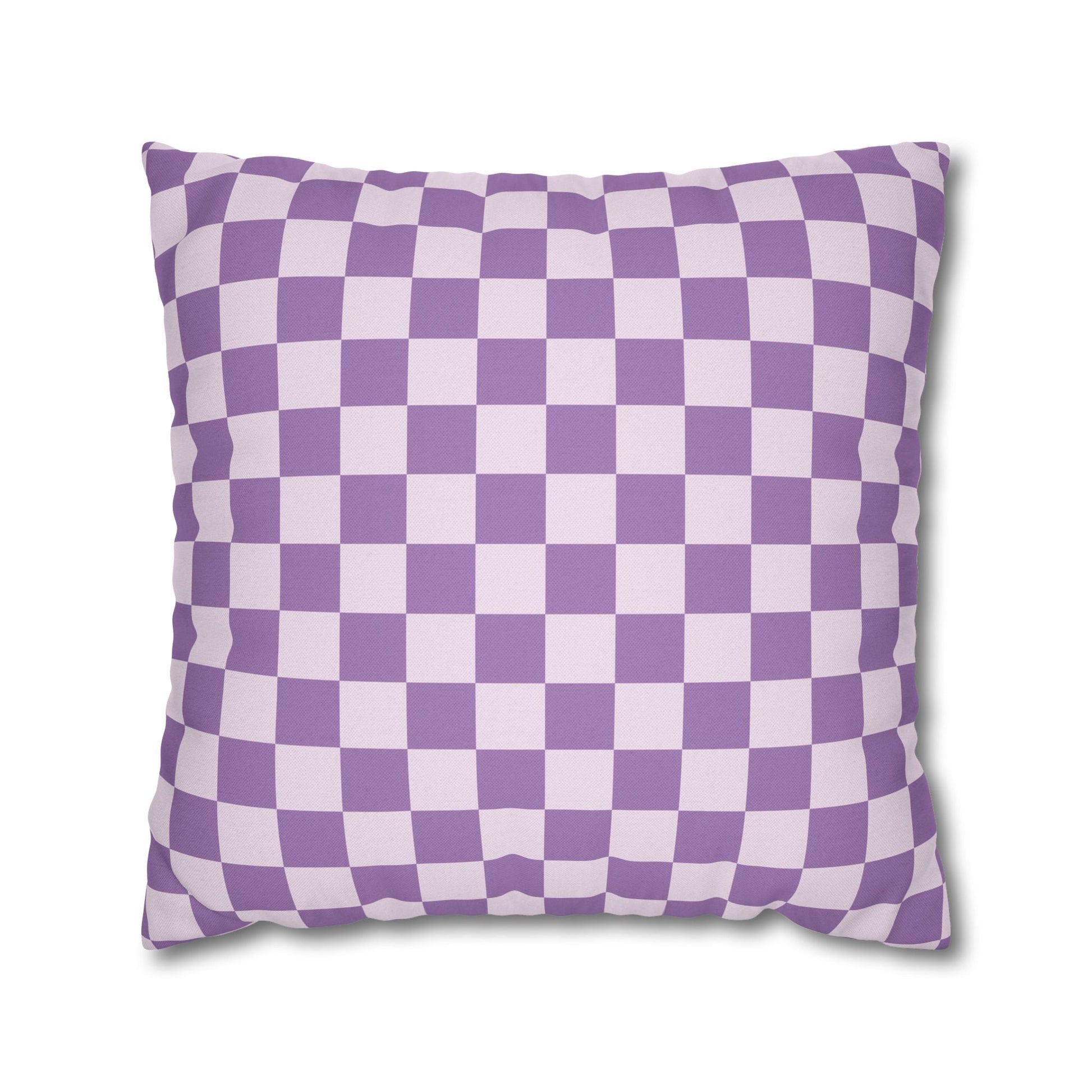 Purple and White Checkerboard Throw Pillow, Artsulli - Art is Long, Life is Short, Home Decor, Size, 20" × 20", , , , , 41617895084000604264