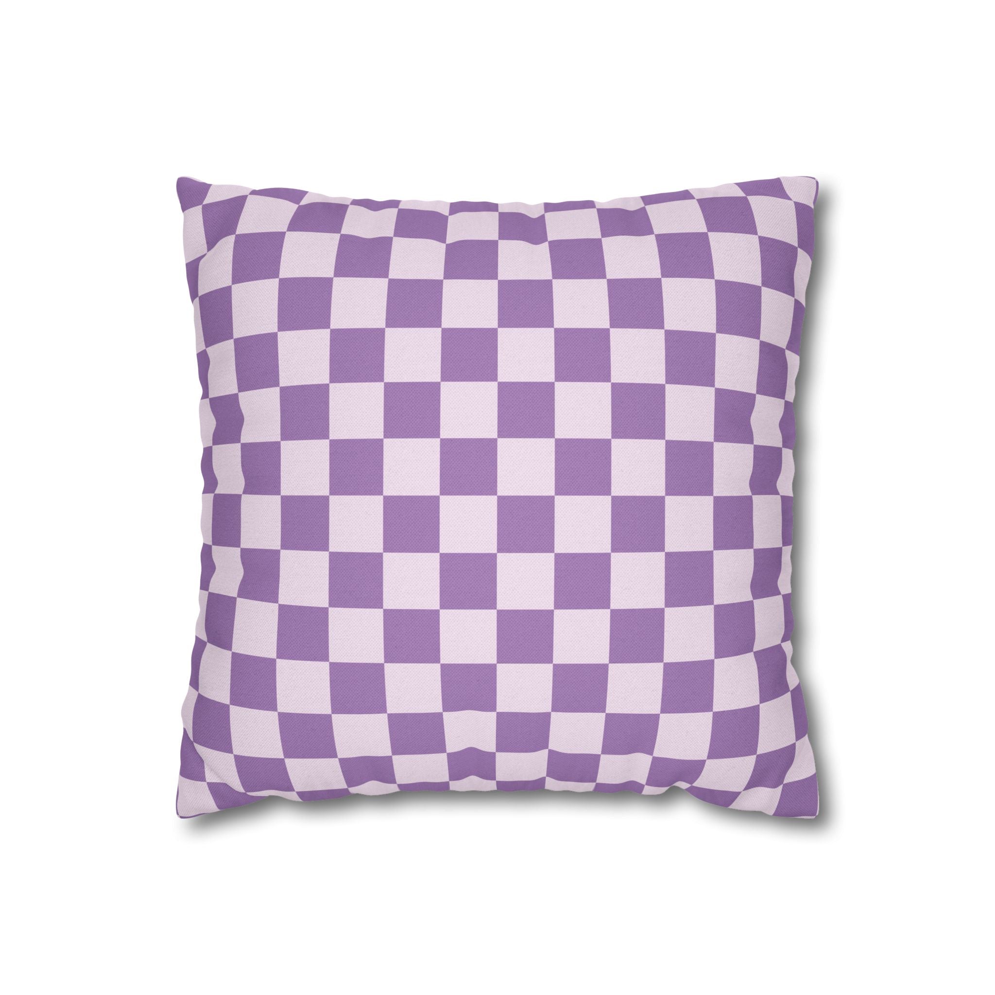 Printify Purple and White Checkerboard Throw Pillow 2025
