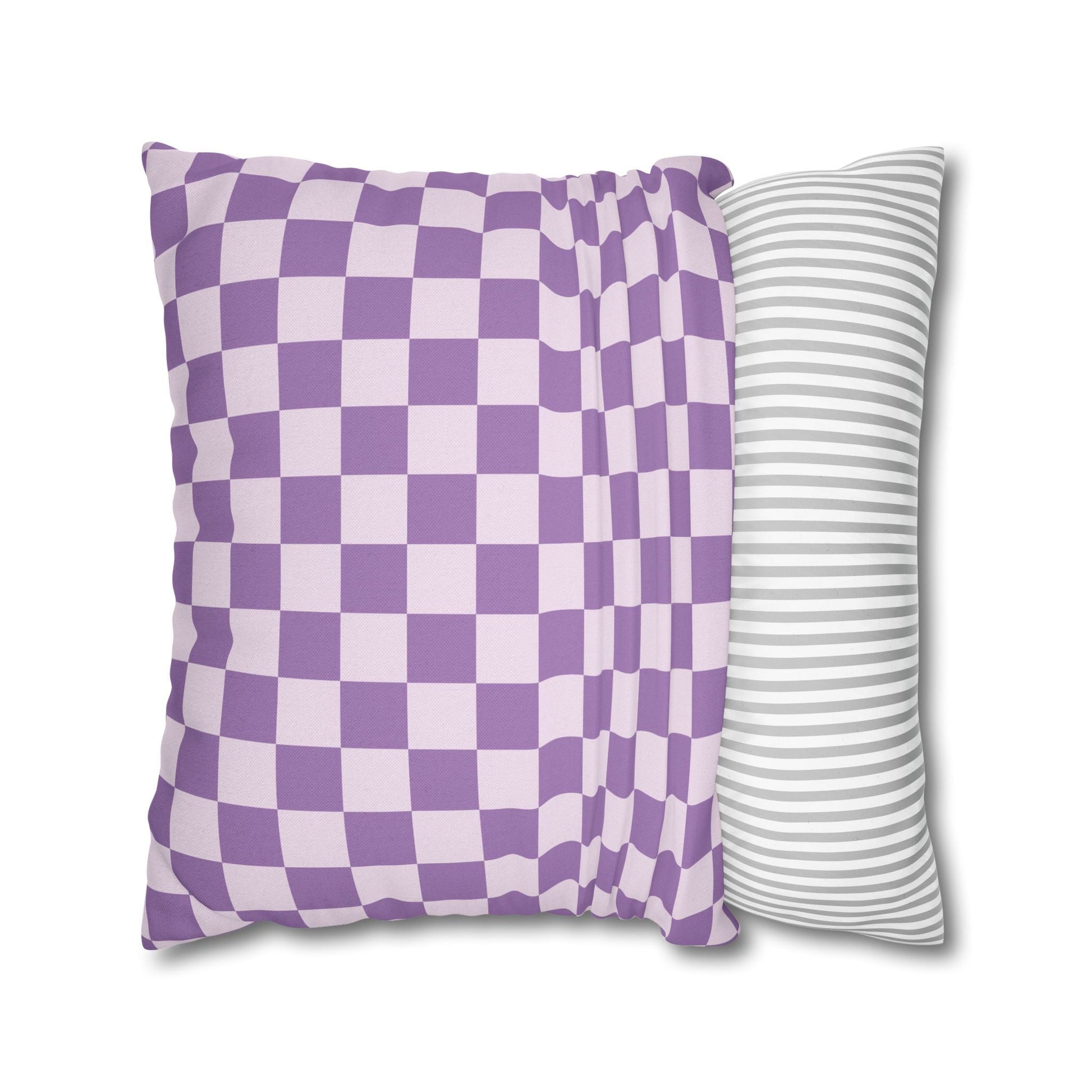 Purple and White Checkerboard Throw Pillow, Artsulli - Art is Long, Life is Short, Home Decor, , , , , , , 