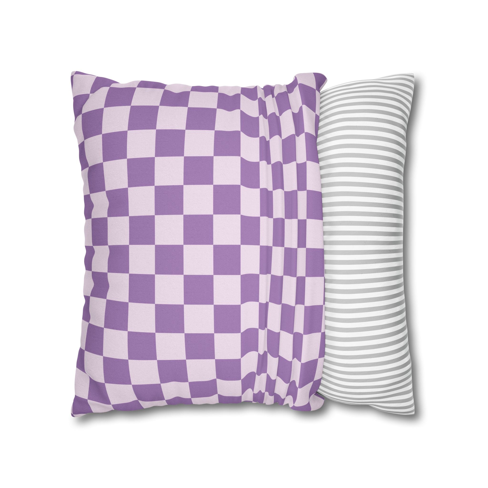 Purple and White Checkerboard Throw Pillow, Artsulli - Art is Long, Life is Short, Home Decor, , , , , , , 