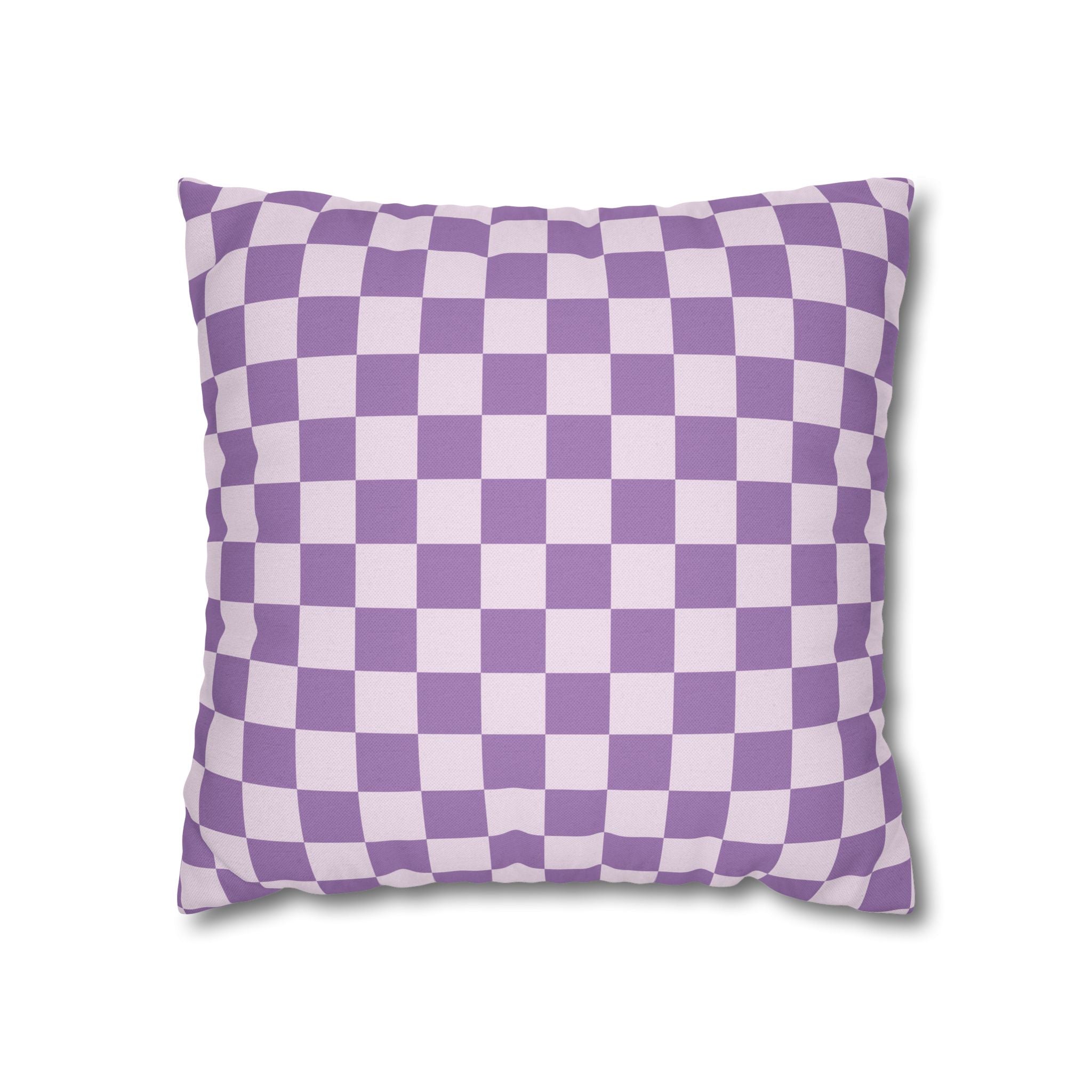 Purple and White Checkerboard Throw Pillow, Artsulli - Art is Long, Life is Short, Home Decor, Size, 16" × 16", , , , , 22228745847483446155