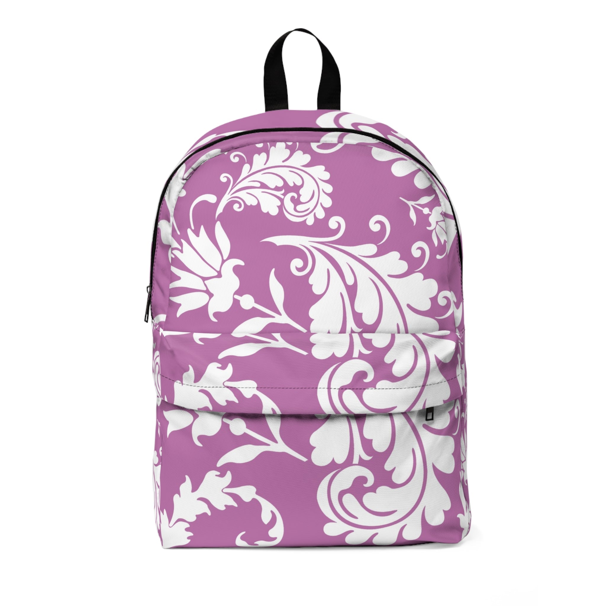 Purple and White Floral Backpack, Artsulli - Art is Long, Life is Short, Bags, Size, One size, , , , , 11461327890450875544