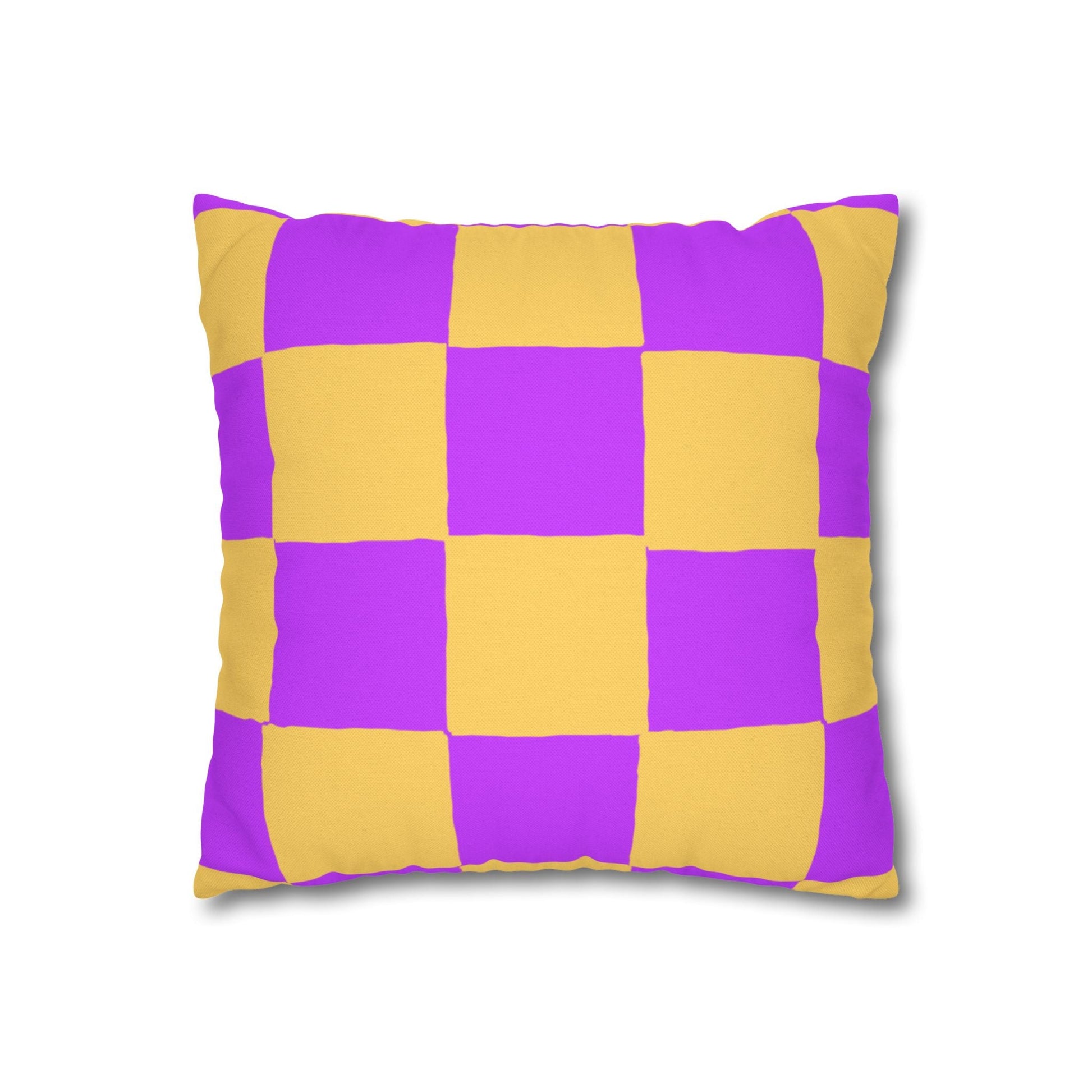 Purple and Yellow Checkerboard Throw Pillow, Artsulli - Art is Long, Life is Short, Home Decor, , , , , , , 