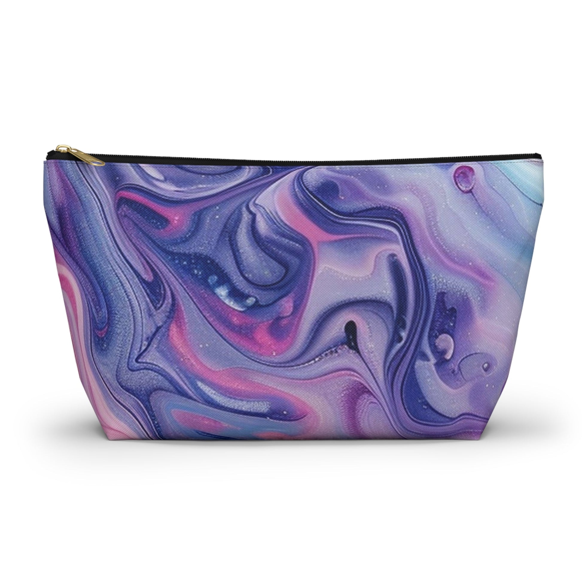 Purple Marble Swirl Pouch, Artsulli - Art is Long, Life is Short, Bags, Size, Large, Color, Black zipper, , , 13795023909628575796