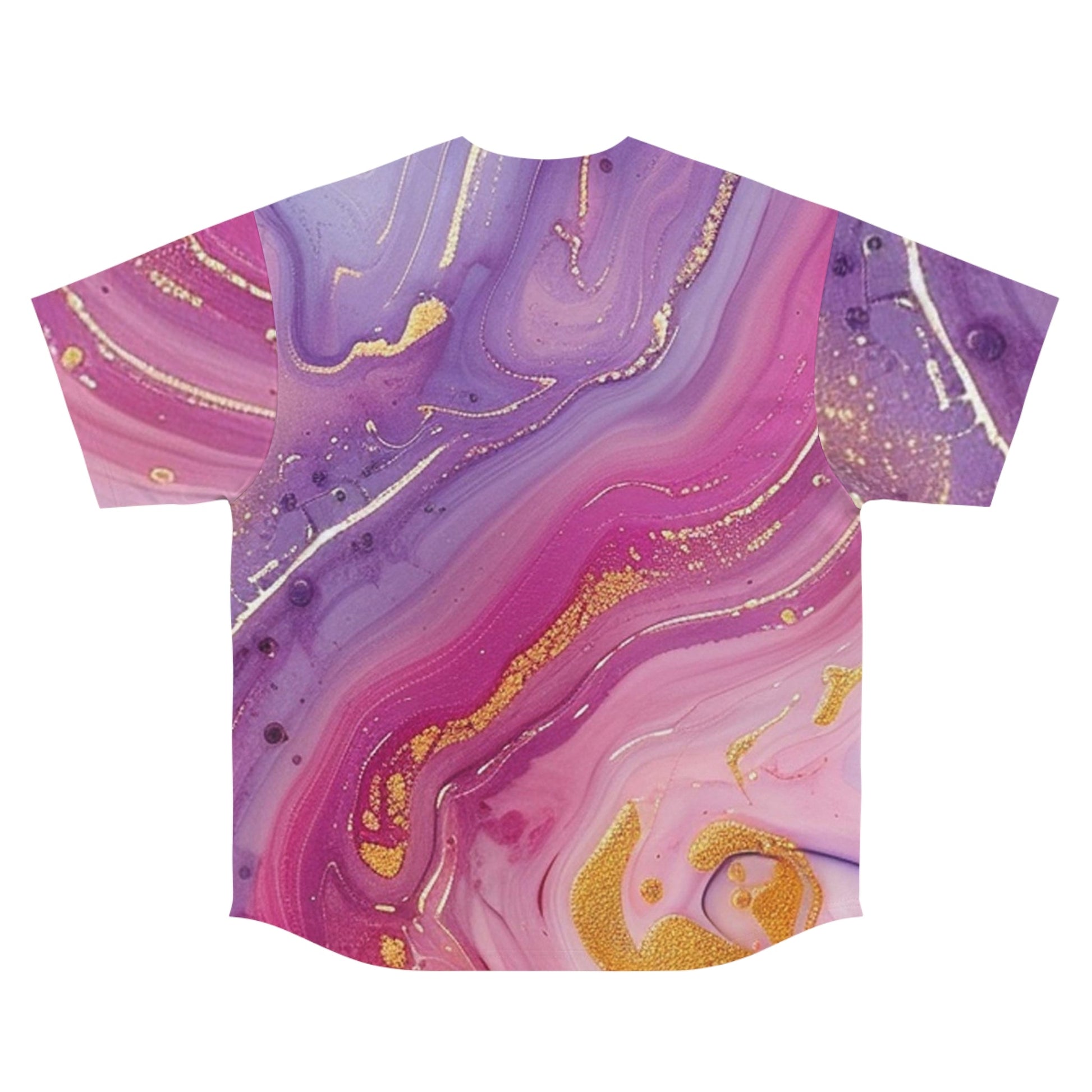 Printify Purple Pink and Gold Marble Baseball Jersey 2025