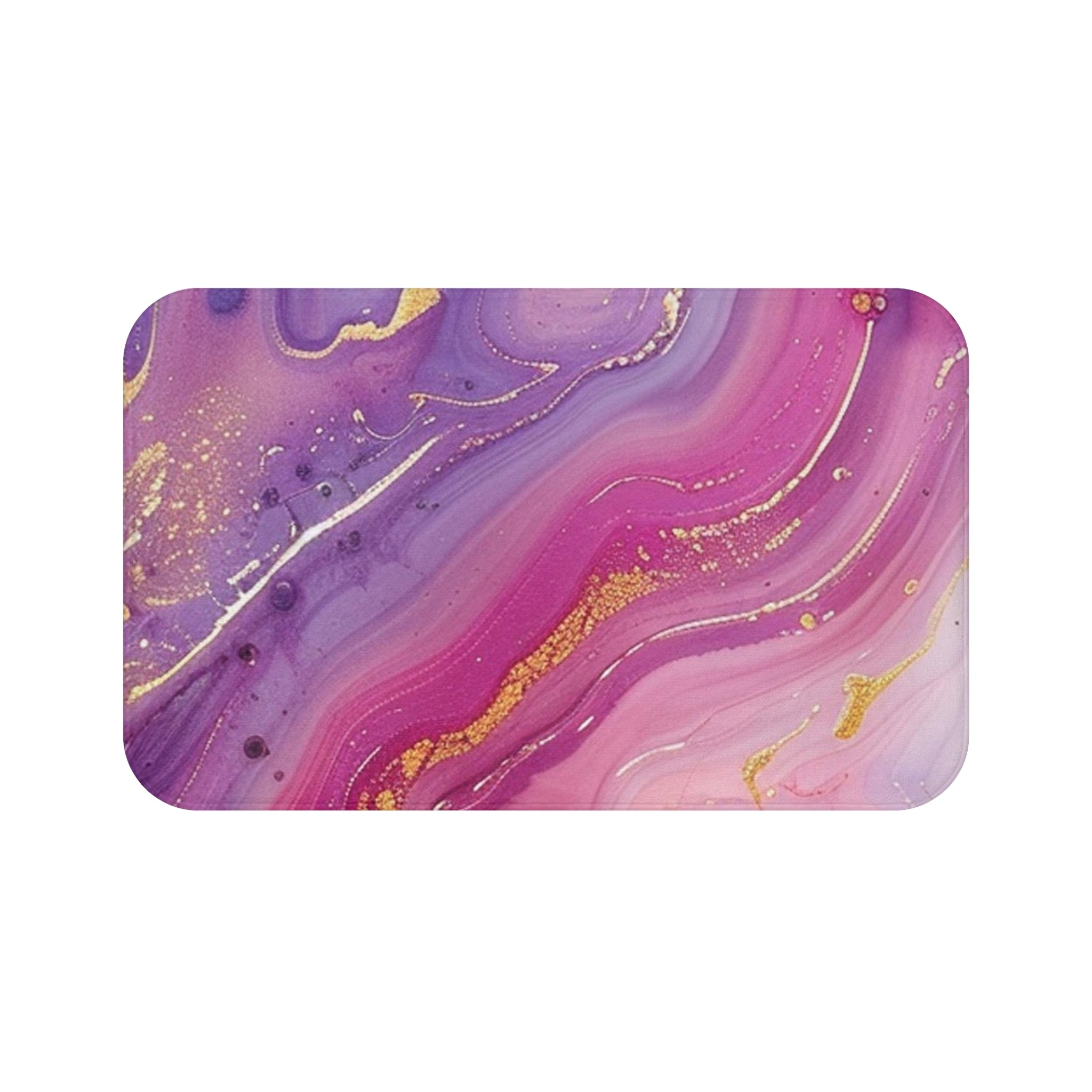 Printify Purple Pink and Gold Marble Bath Mat 2025