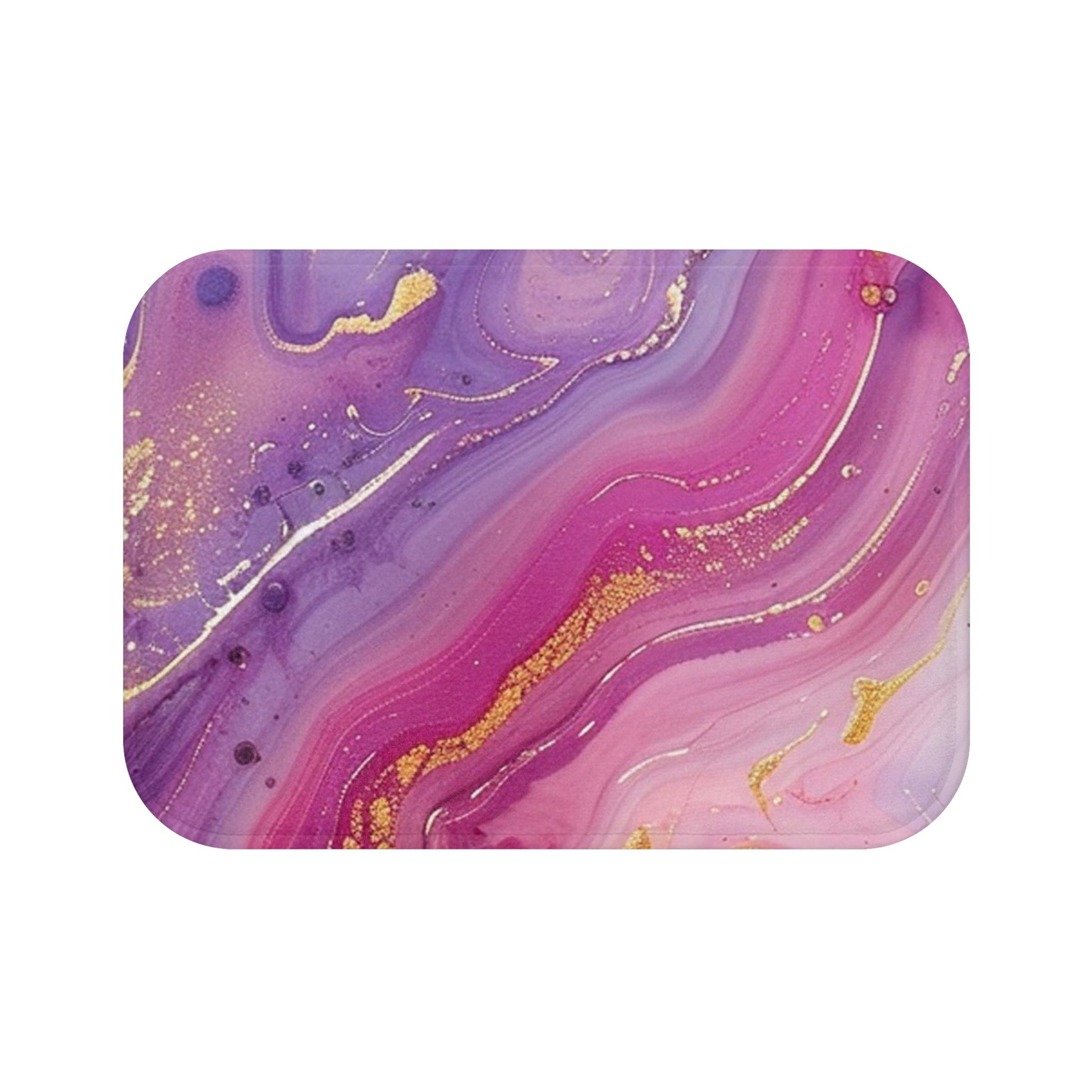 Printify Purple Pink and Gold Marble Bath Mat 2025