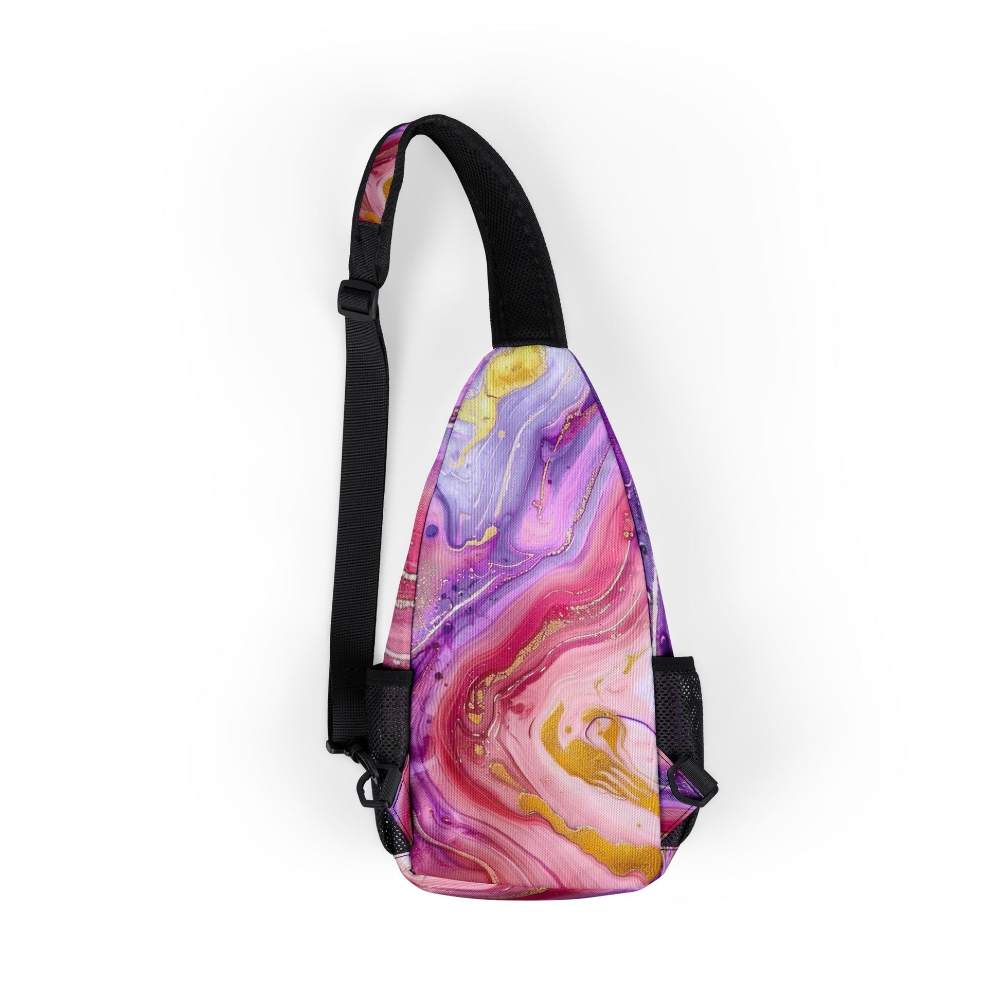 Purple Pink and Gold Marbled Chest Bag, Artsulli - Art is Long, Life is Short, Bags, , , , , , , 