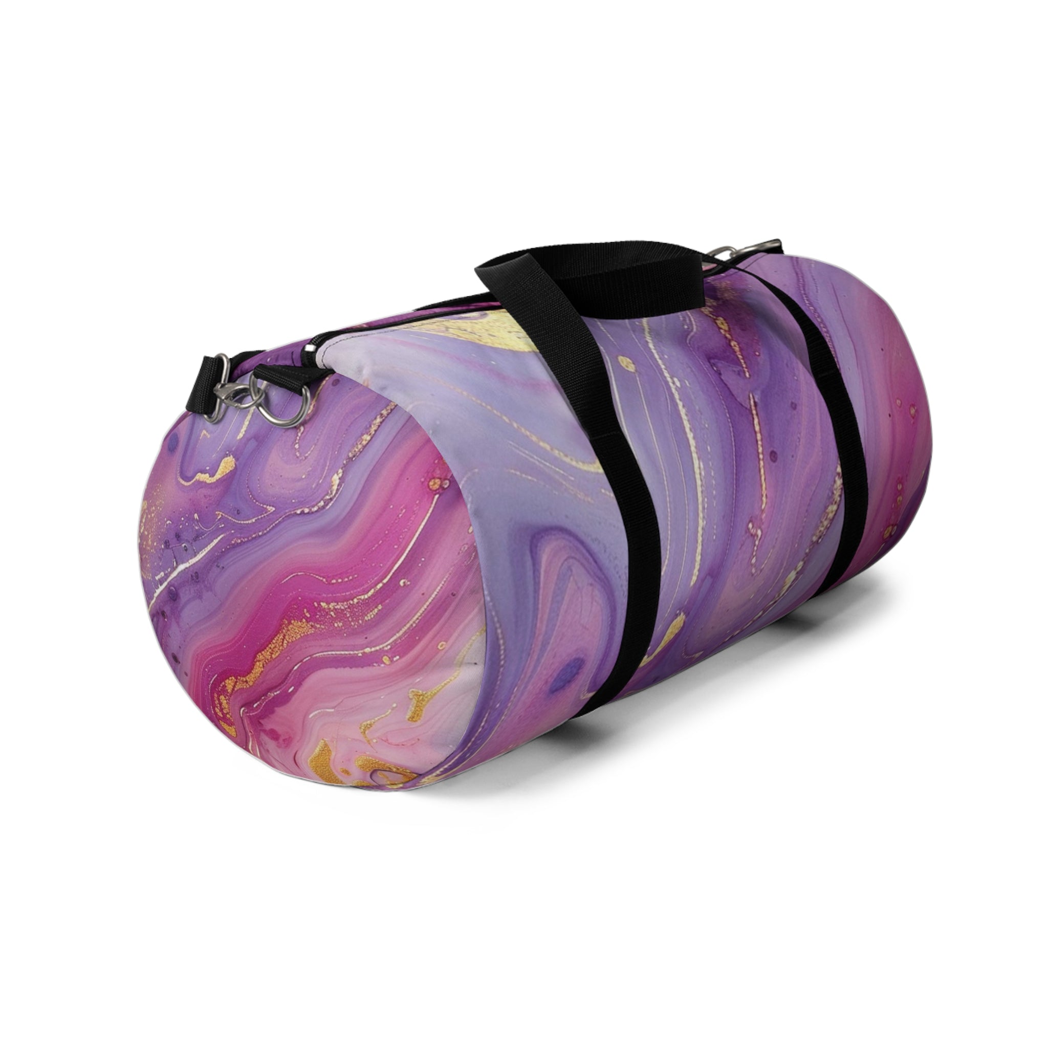 Printify Purple Pink Gold Marble Duffel Bags 2025