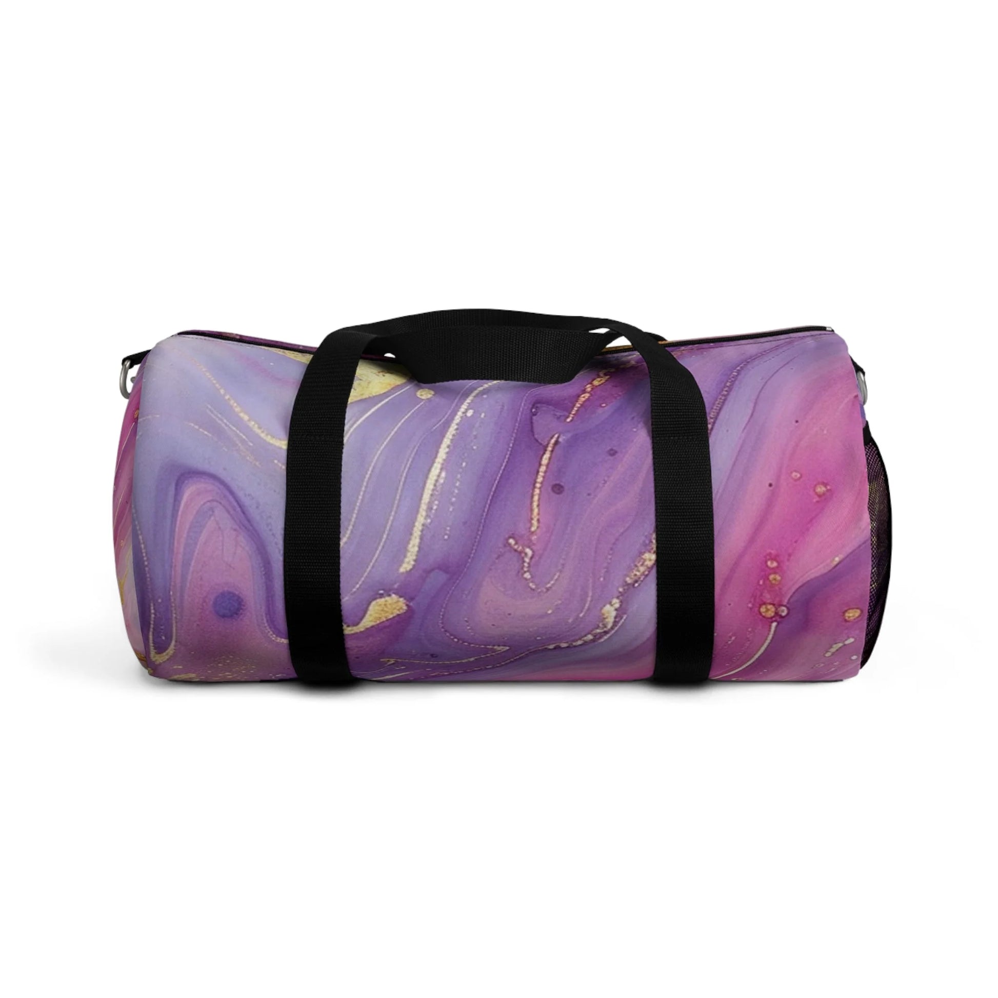 Printify Purple Pink Gold Marble Duffel Bags 2025