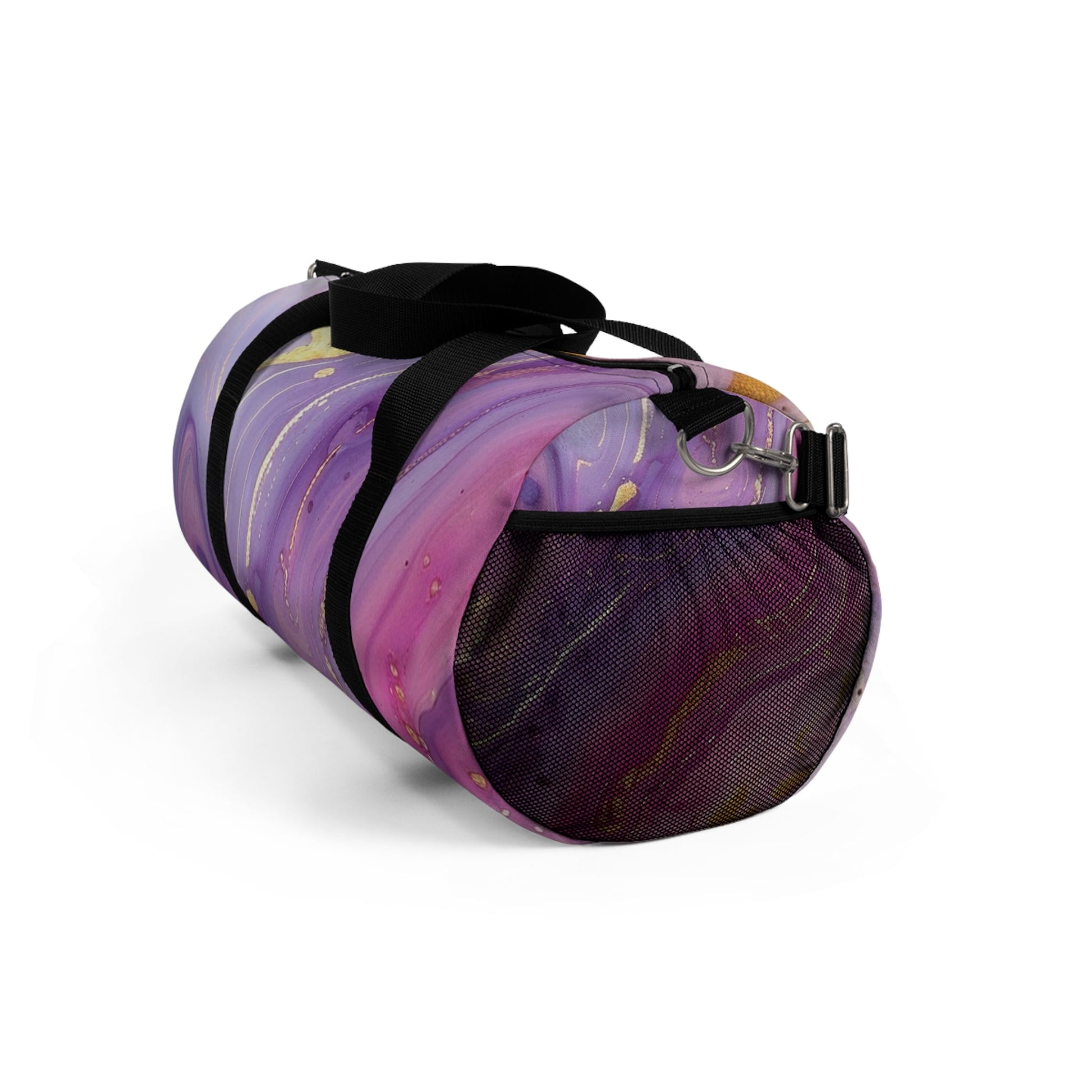 Printify Purple Pink Gold Marble Duffel Bags 2025