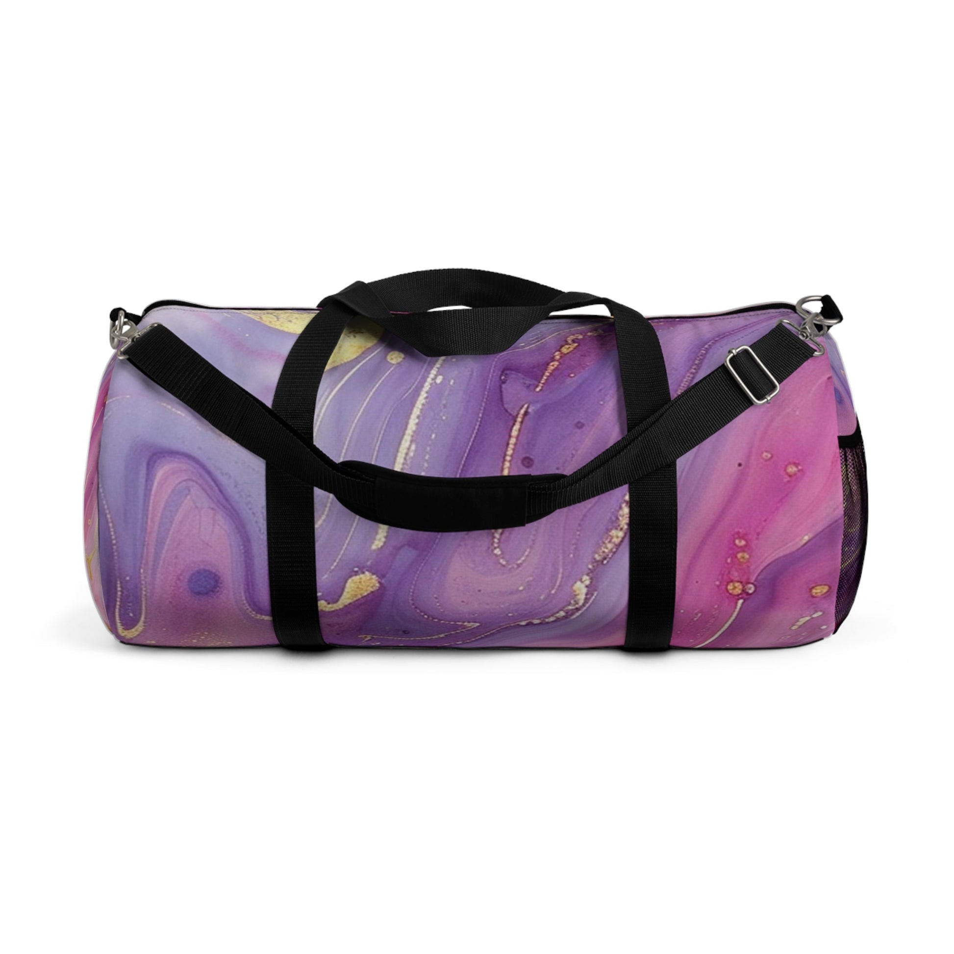 Printify Purple Pink Gold Marble Duffel Bags 2025