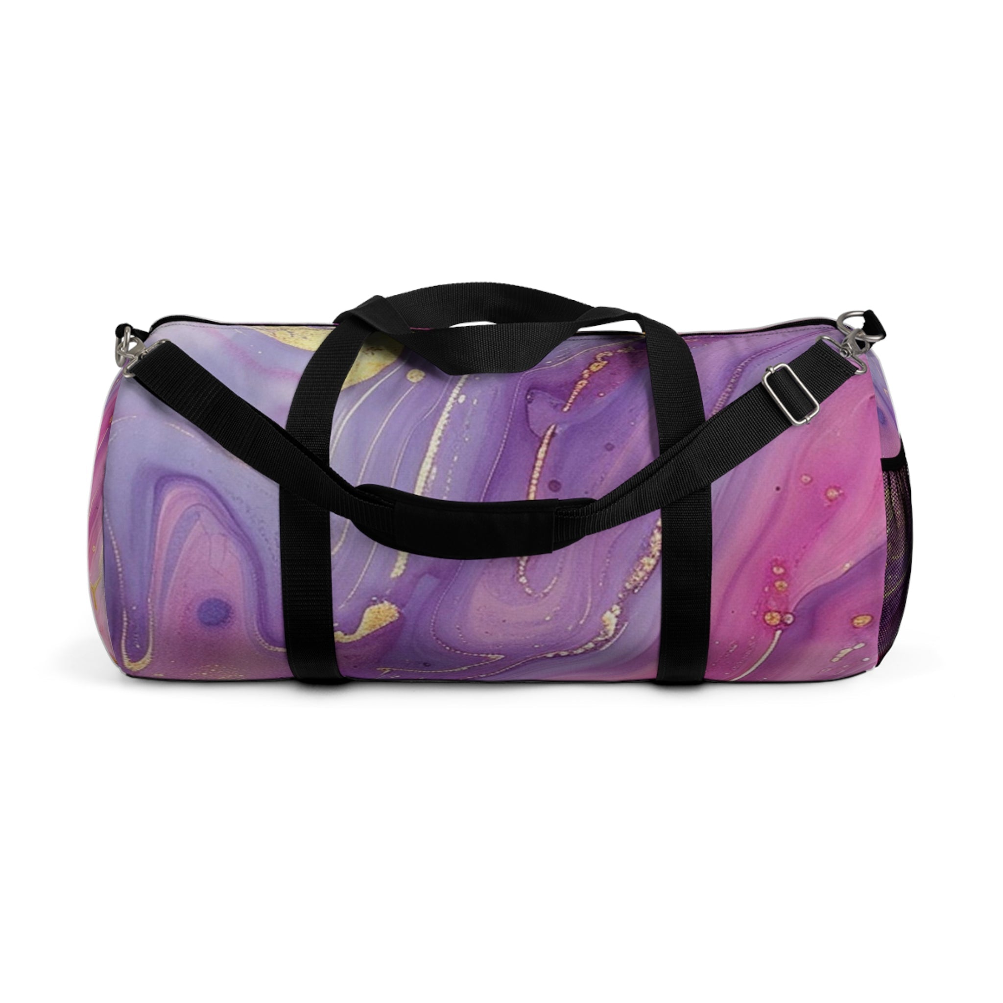 Printify Purple Pink Gold Marble Duffel Bags 2025