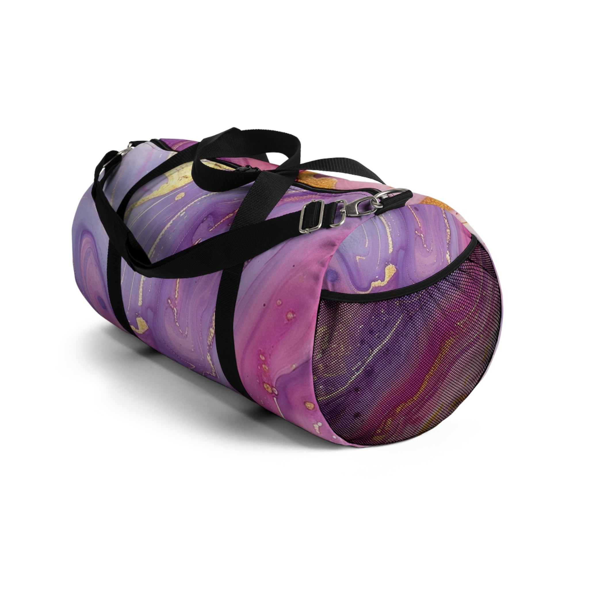 Printify Purple Pink Gold Marble Duffel Bags 2025