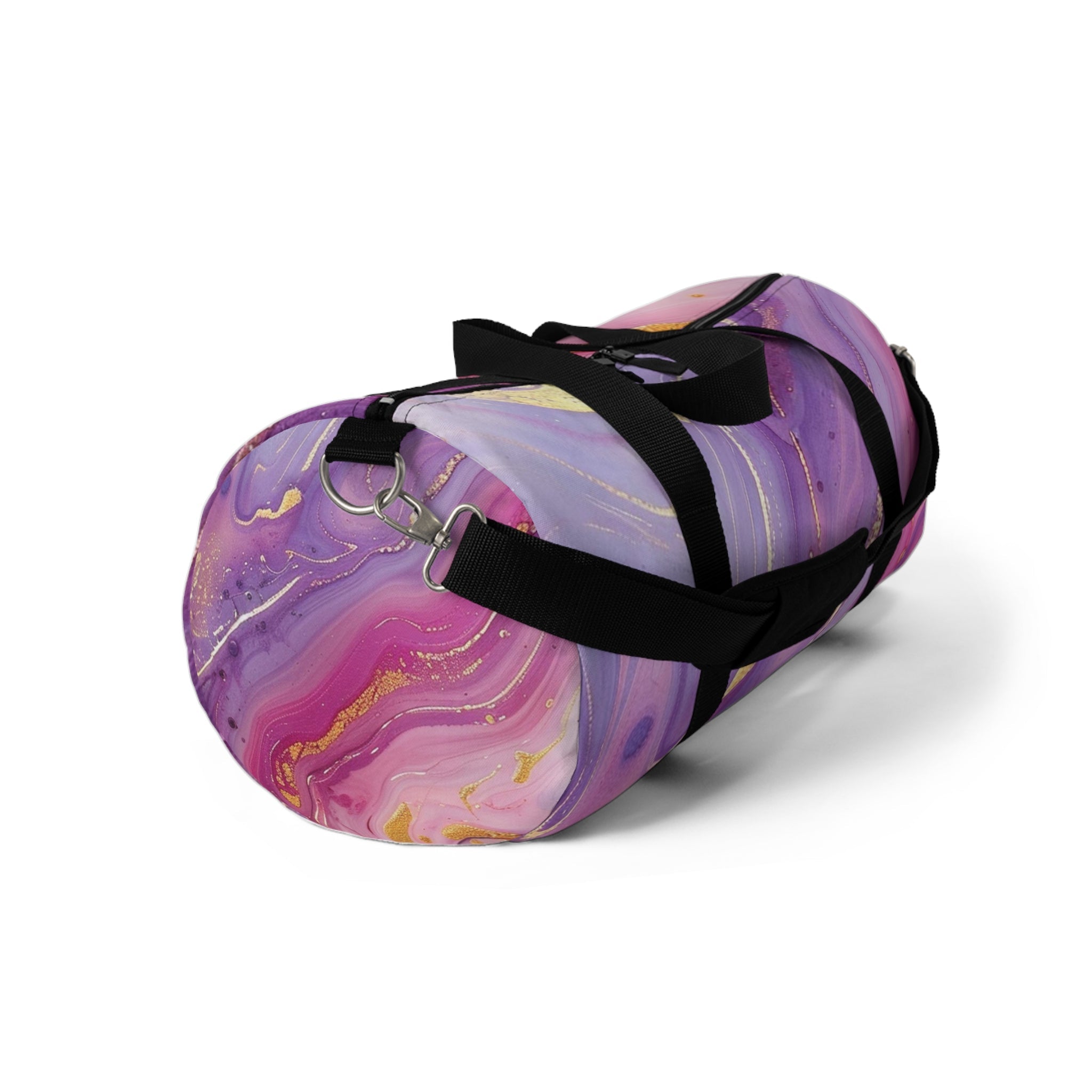 Printify Purple Pink Gold Marble Duffel Bags 2025