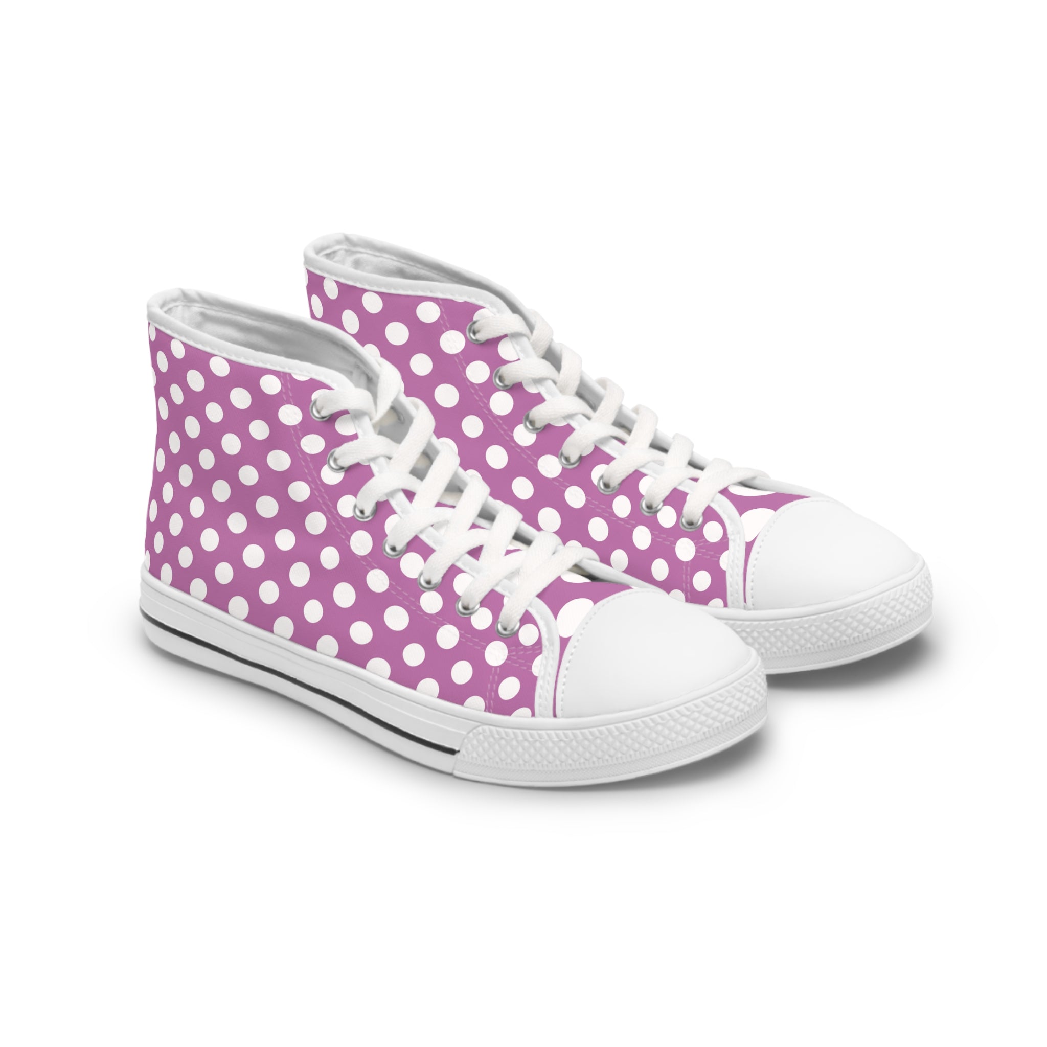 Printify Purple Polka Dot Canvas High Tops 2025