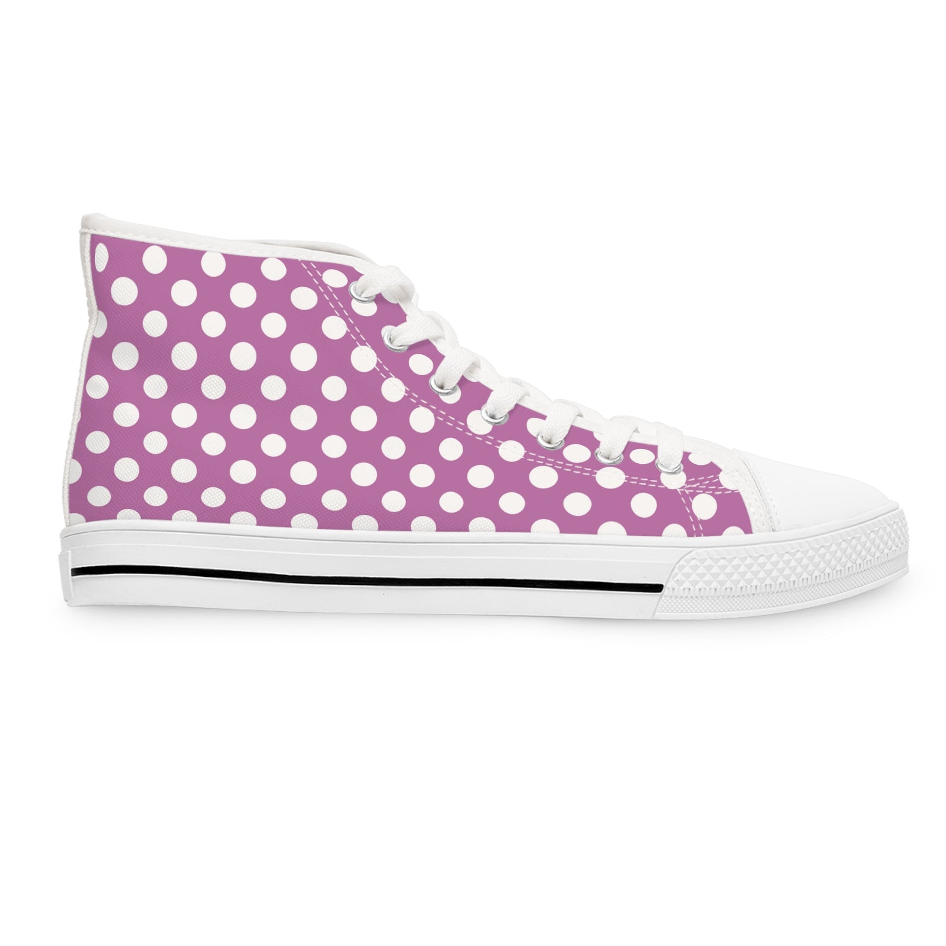 Purple Polka Dot Canvas High Tops, Artsulli - Art is Long, Life is Short, Shoes, , , , , , , 