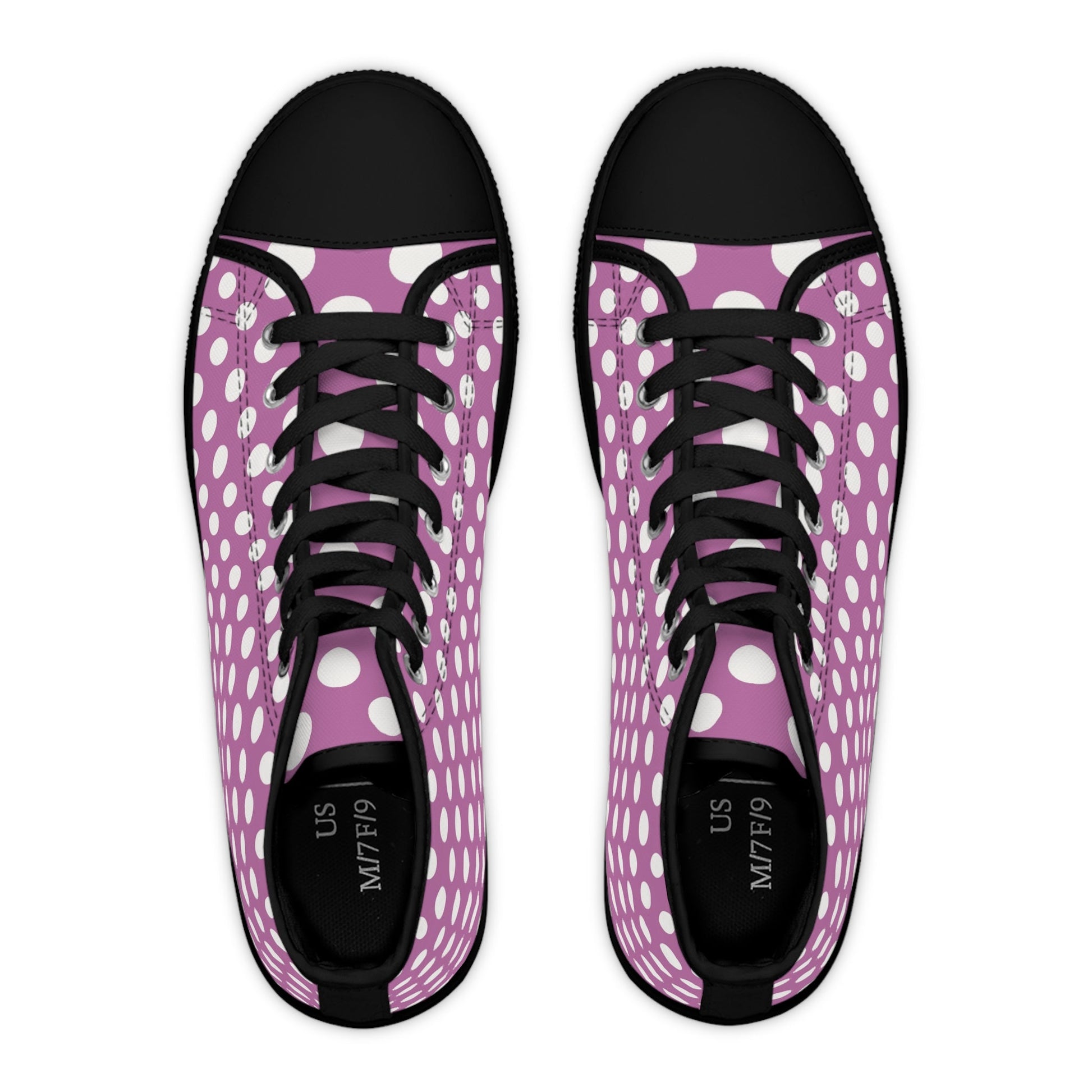 Purple Polka Dot Canvas High Tops, Artsulli - Art is Long, Life is Short, Shoes, , , , , , , 