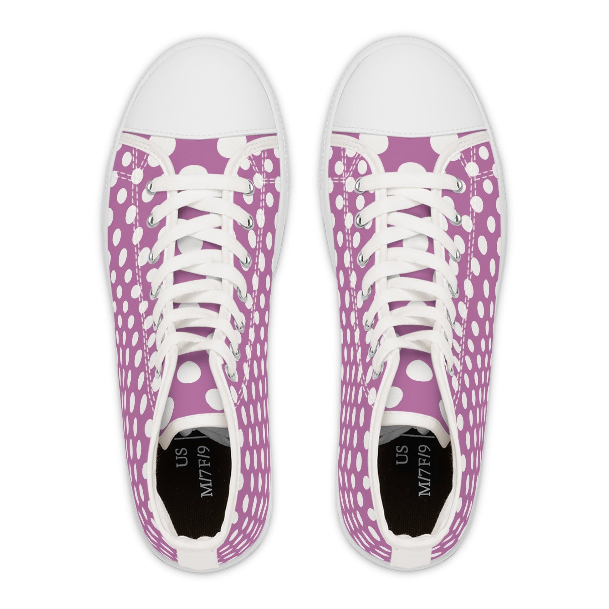 Purple Polka Dot Canvas High Tops, Artsulli - Art is Long, Life is Short, Shoes, , , , , , , 