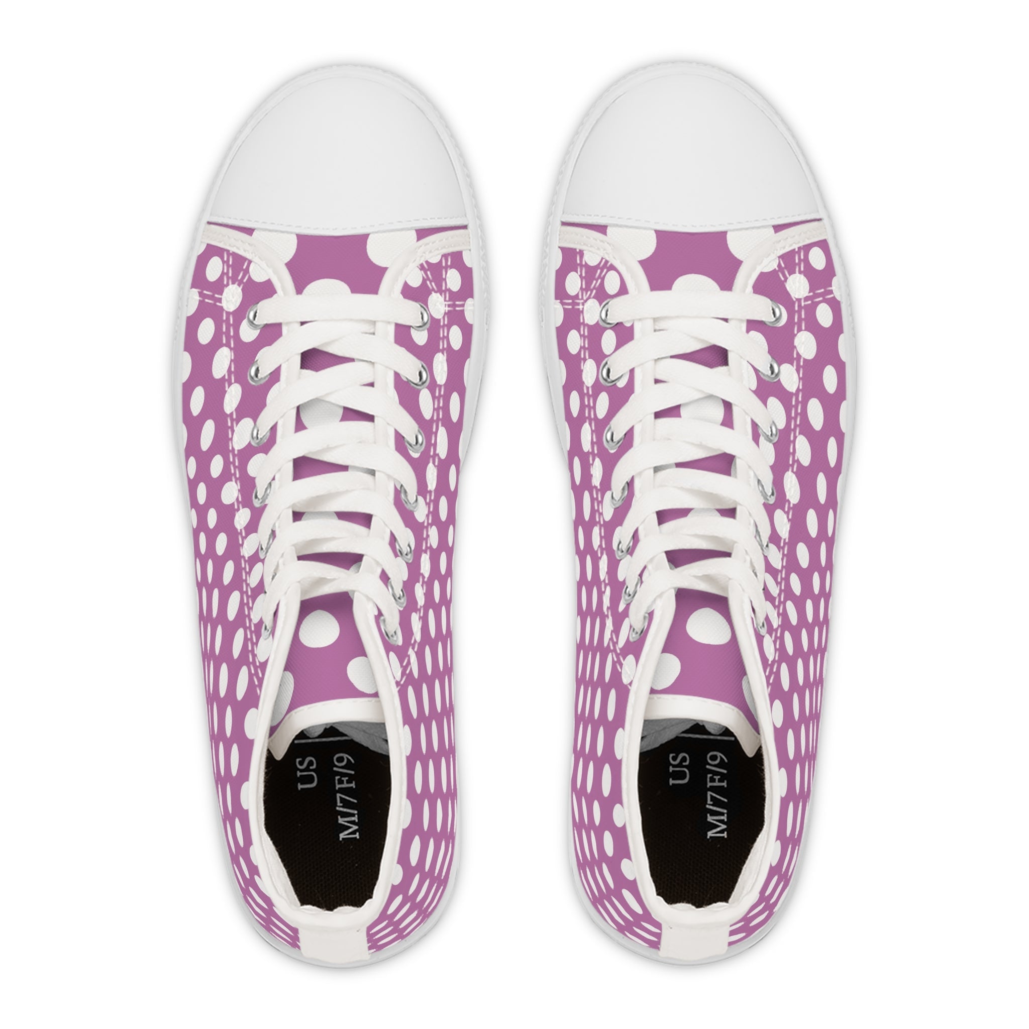 Purple Polka Dot Canvas High Tops, Artsulli - Art is Long, Life is Short, Shoes, , , , , , , 