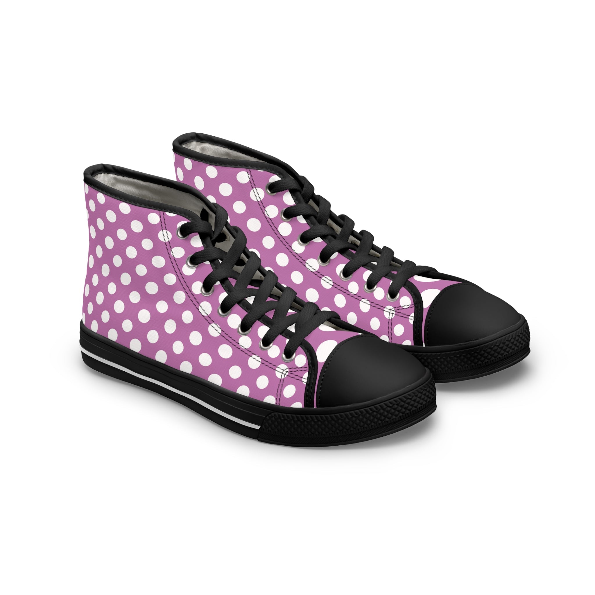 Printify Purple Polka Dot Canvas High Tops 2025