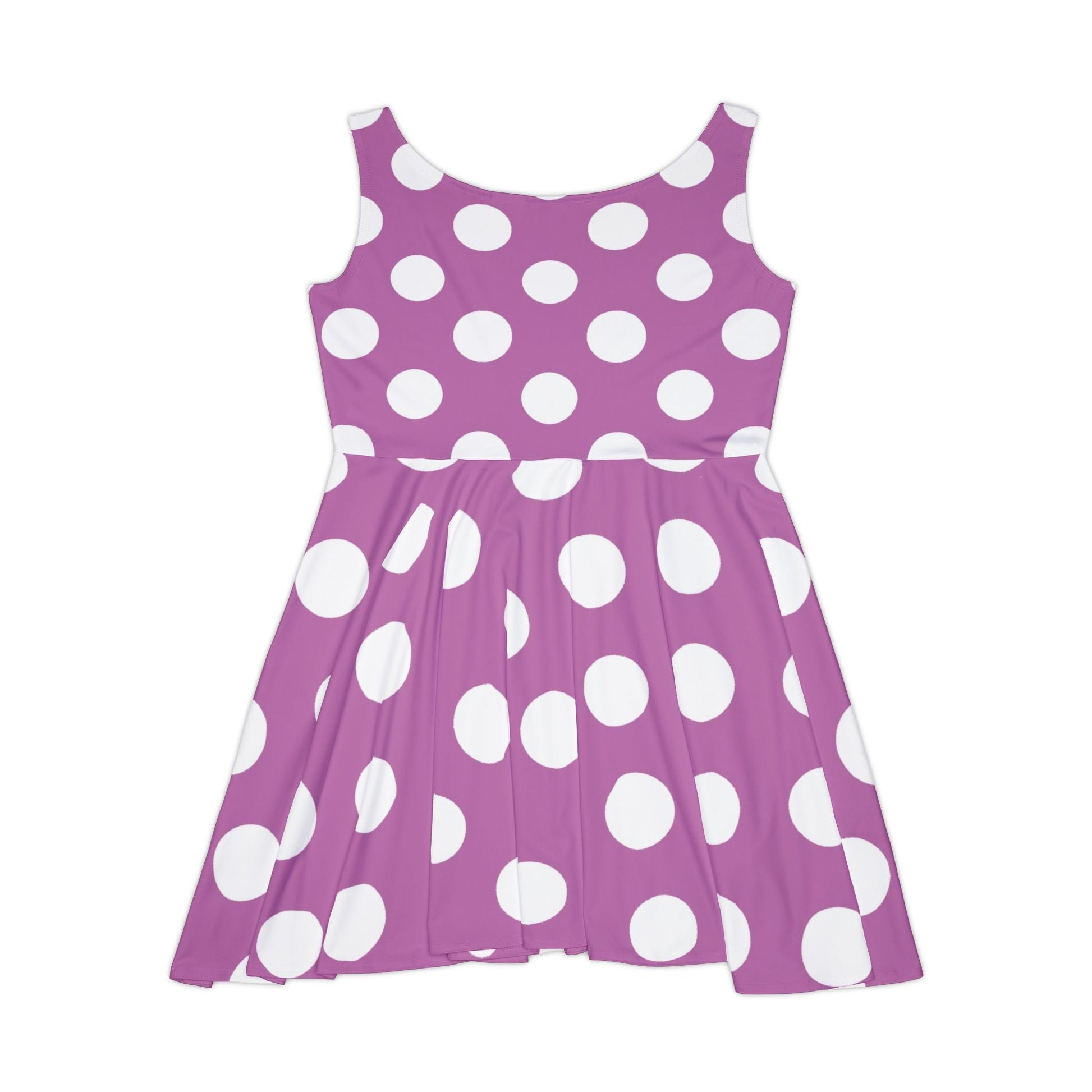 Purple Polka Dot Skater Dress, Artsulli - Art is Long, Life is Short, All Over Prints, , , , , , , 