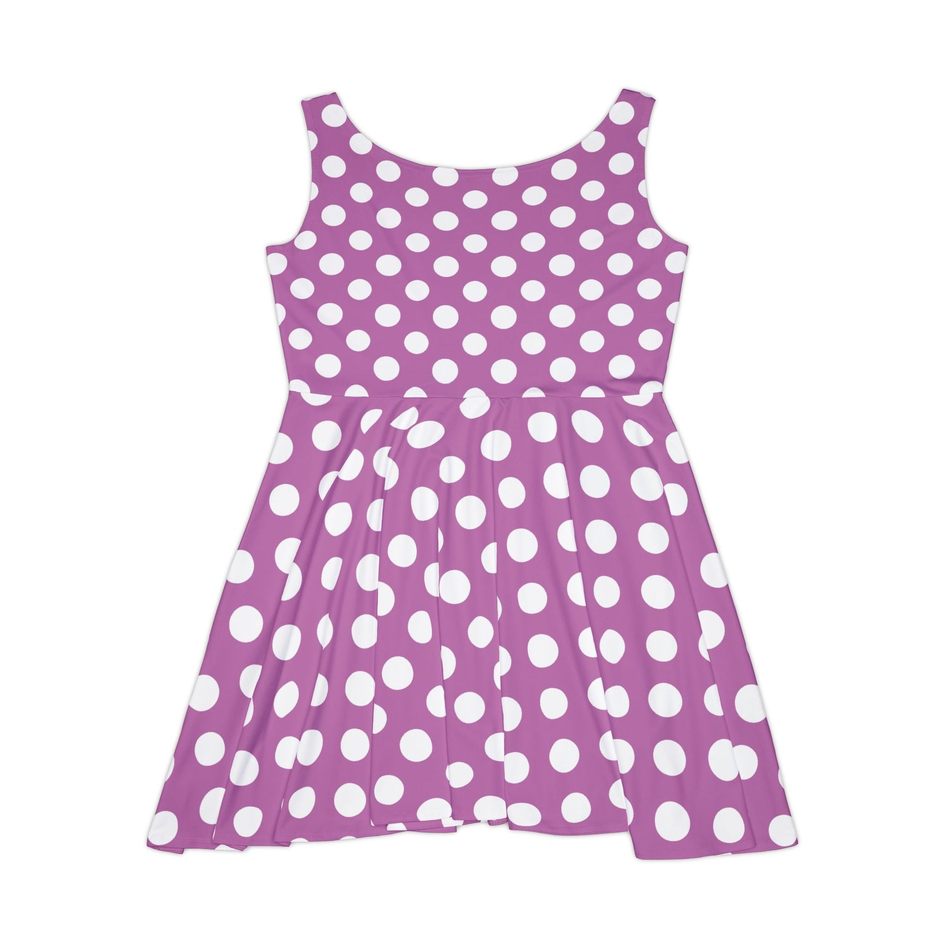 Purple Polka Dot Sleeveless Skater Dress, Artsulli - Art is Long, Life is Short, All Over Prints, , , , , , , 