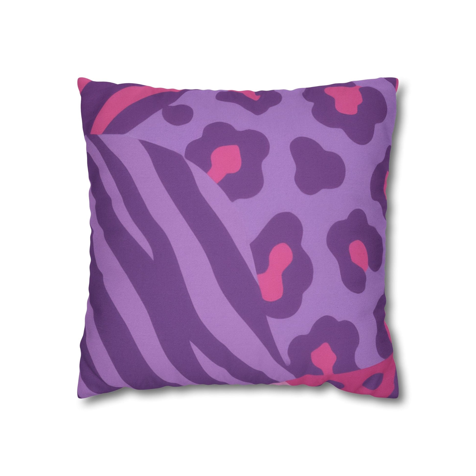 Purple Zebra and Leopard Print Pillow, Artsulli - Art is Long, Life is Short, Home Decor, Size, 16" × 16", , , , , 31153591100054374620