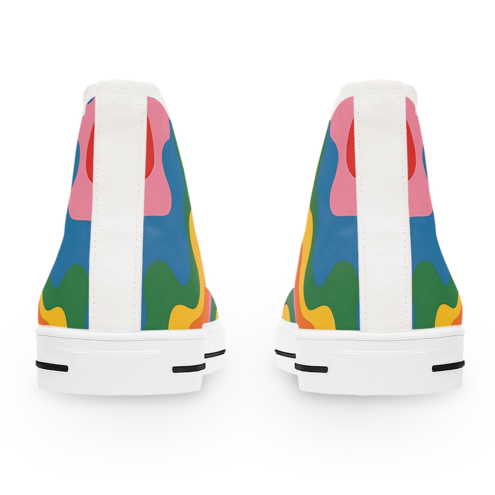 Rainbow Wave High Top Sneakers, Artsulli - Art is Long, Life is Short, Shoes, , , , , , , 
