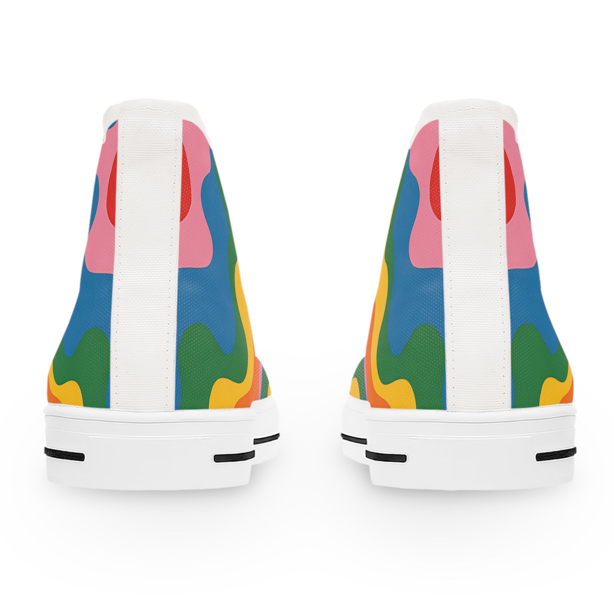 Rainbow Wave High Top Sneakers, Artsulli - Art is Long, Life is Short, Shoes, , , , , , , 