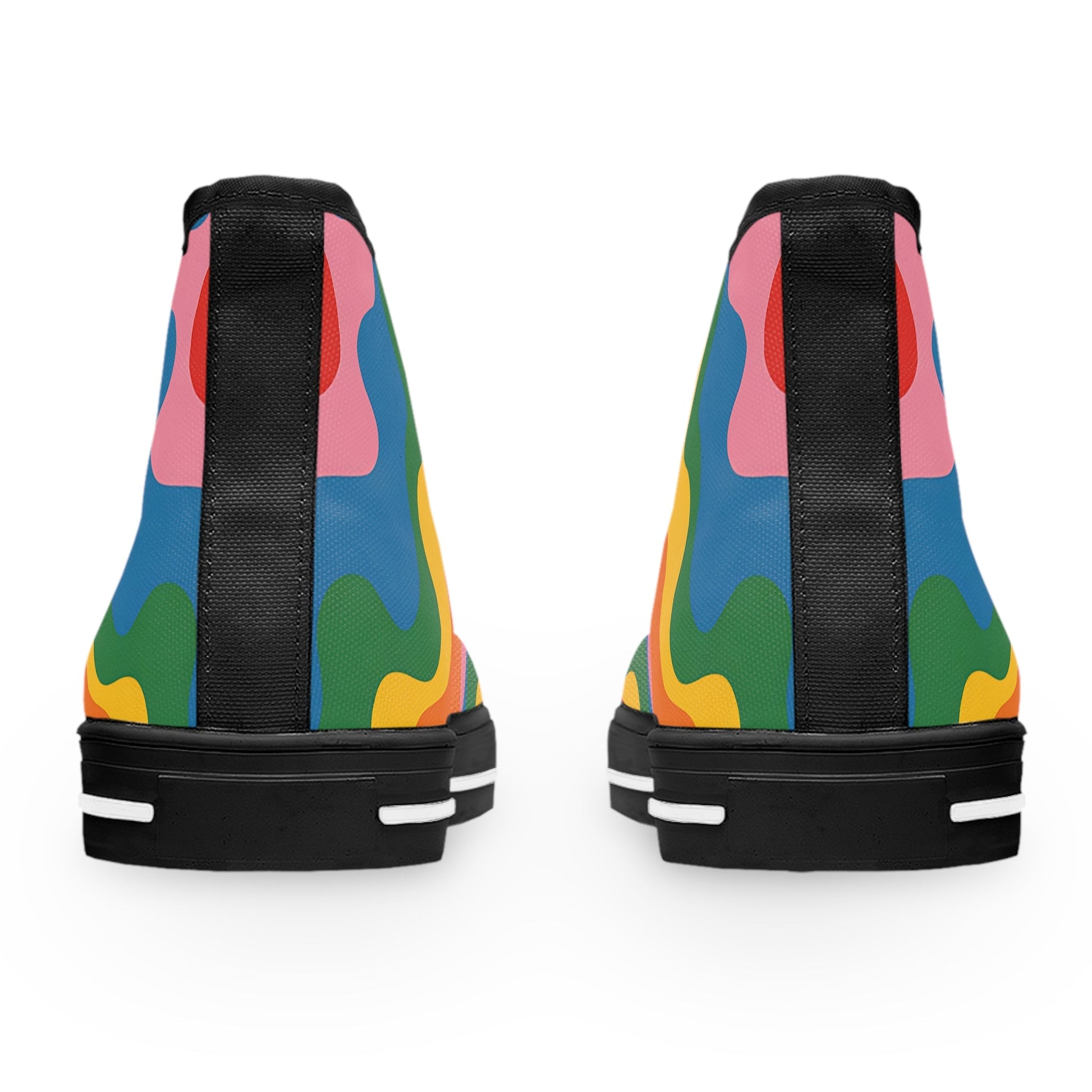 Rainbow Wave High Top Sneakers, Artsulli - Art is Long, Life is Short, Shoes, , , , , , , 