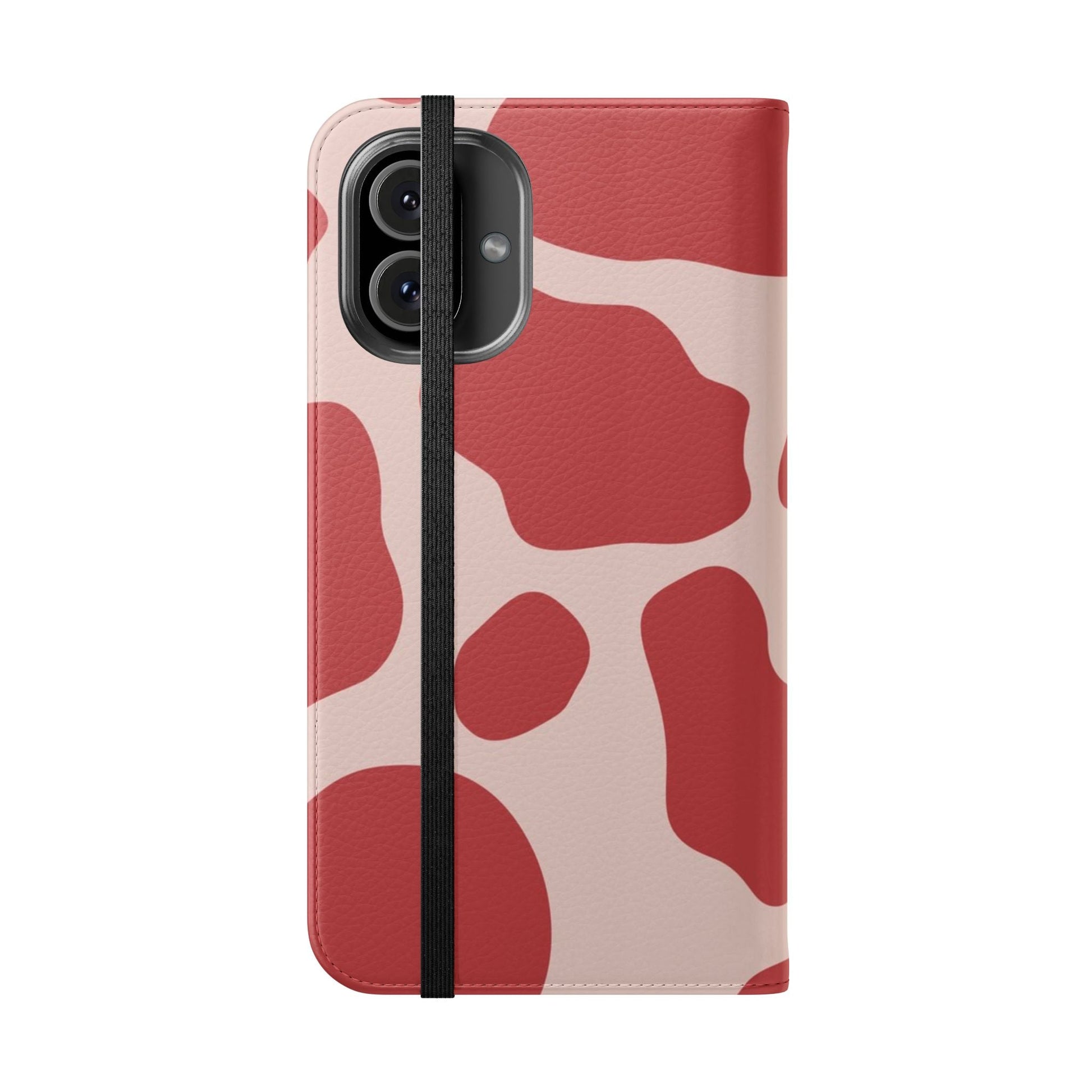 Red and Beige Cow Print Flip Cases, Artsulli - Art is Long, Life is Short, Phone Case, , , , , , , 