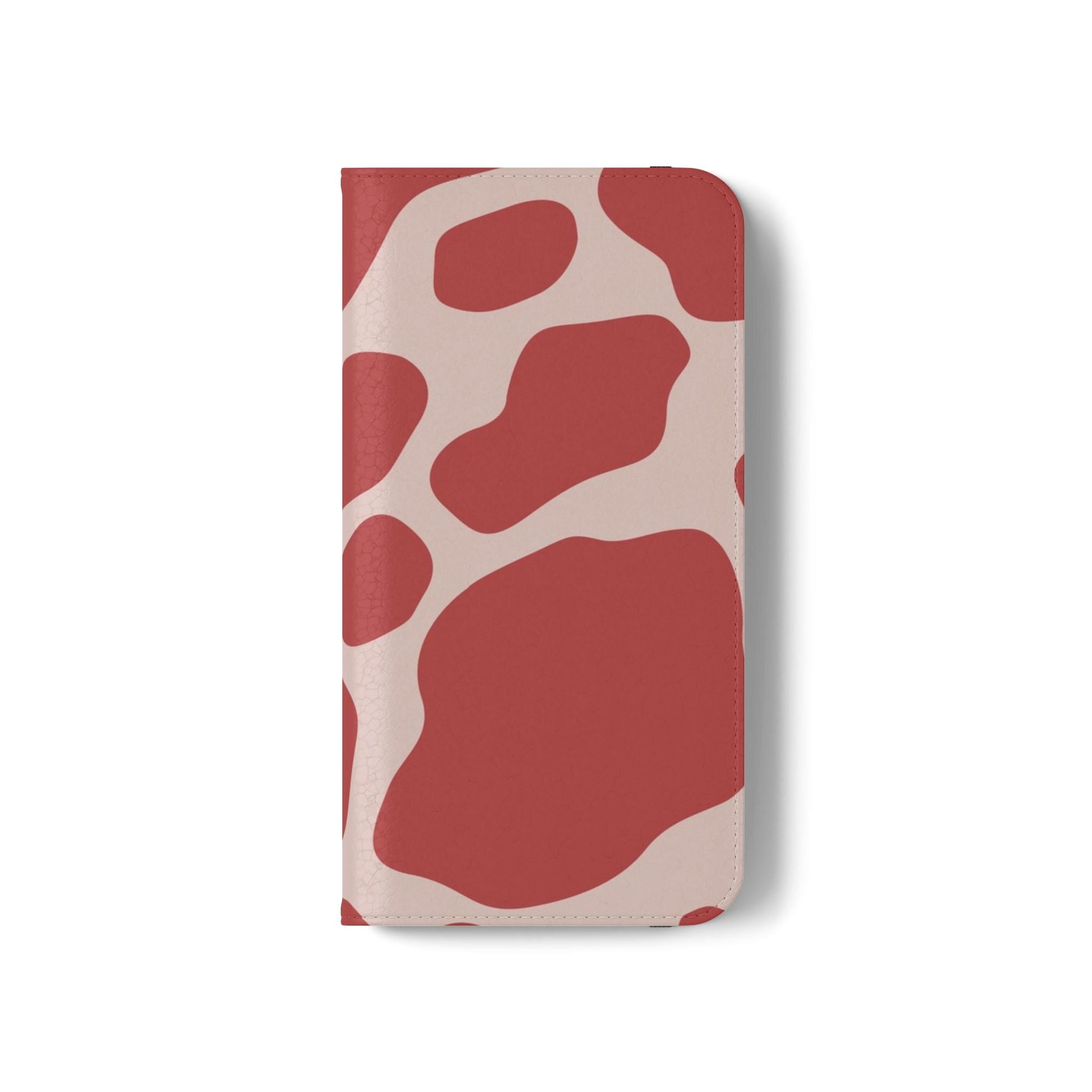 Red and Beige Cow Print Flip Cases, Artsulli - Art is Long, Life is Short, Phone Case, , , , , , , 
