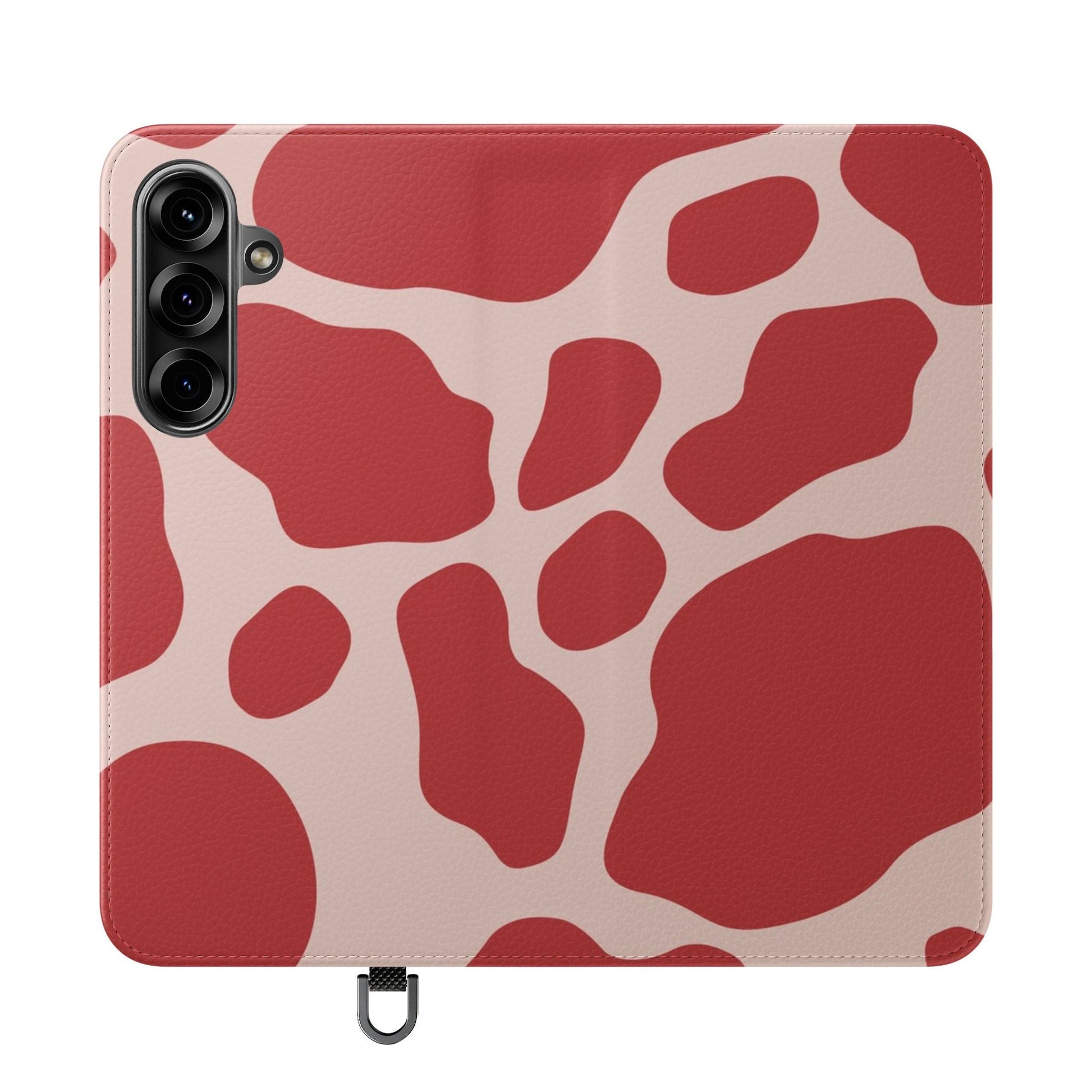 Red and Beige Cow Print Flip Cases, Artsulli - Art is Long, Life is Short, Phone Case, Size, Samsung Galaxy S25 Plus, , , , , 28725608830795312258