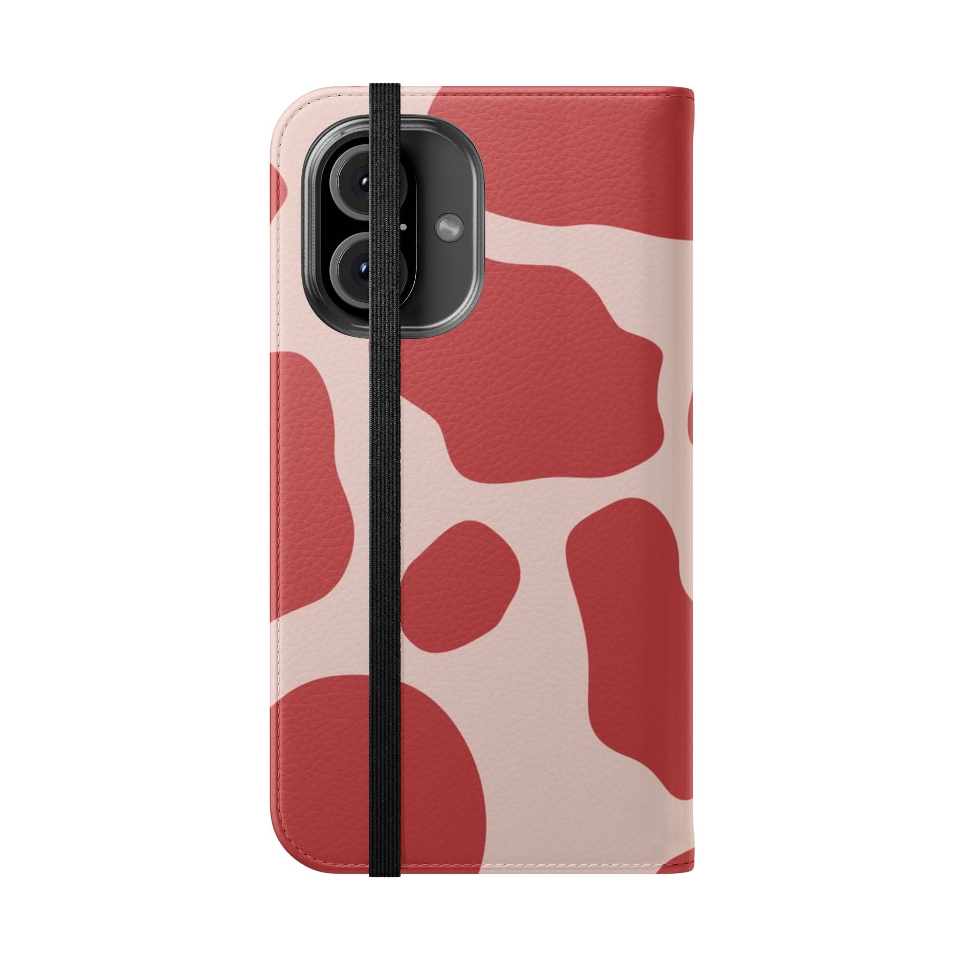 Red and Beige Cow Print Flip Cases, Artsulli - Art is Long, Life is Short, Phone Case, , , , , , , 