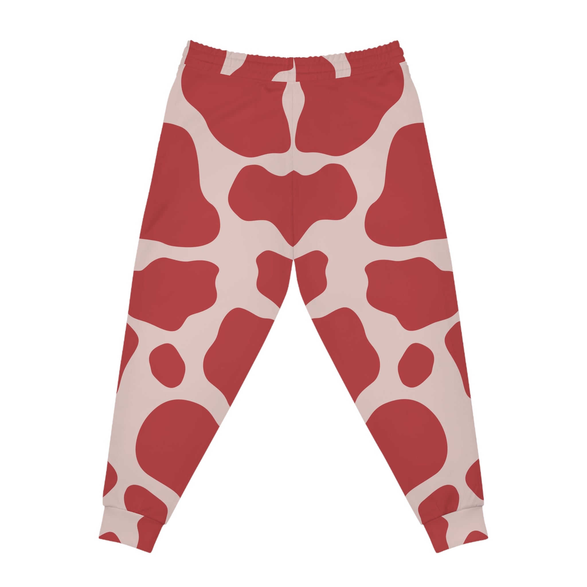 Red and Beige Cow Print Joggers, Artsulli - Art is Long, Life is Short, All Over Prints, , , , , , , 