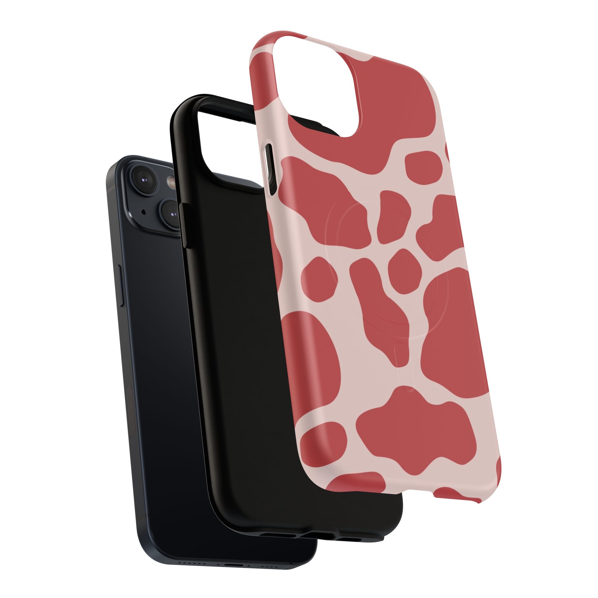 Red and Pink Cow Print MagSafe iPhone Case, Artsulli - Art is Long, Life is Short, Phone Case, , , , , , , 