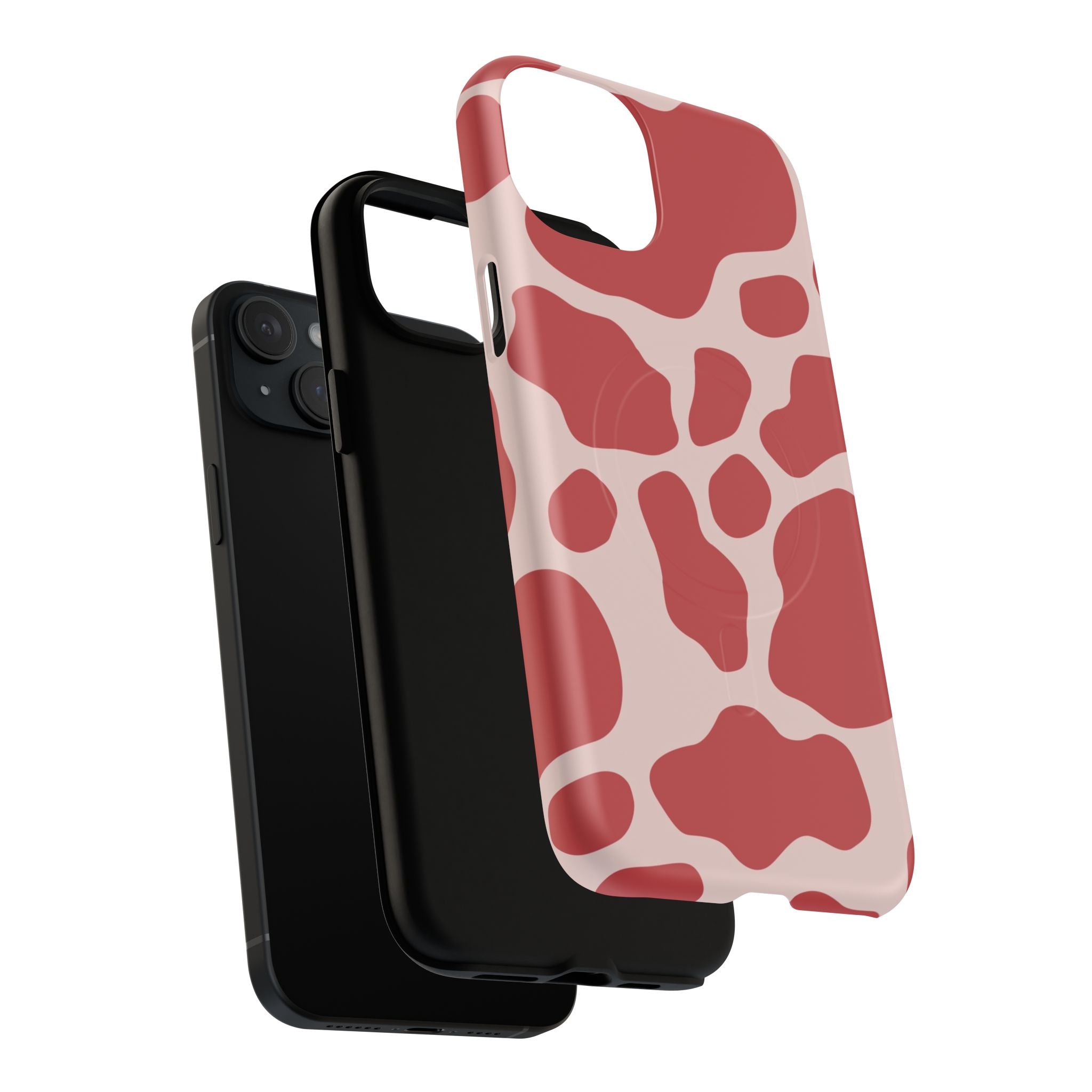 Red and Pink Cow Print MagSafe iPhone Case, Artsulli - Art is Long, Life is Short, Phone Case, , , , , , , 