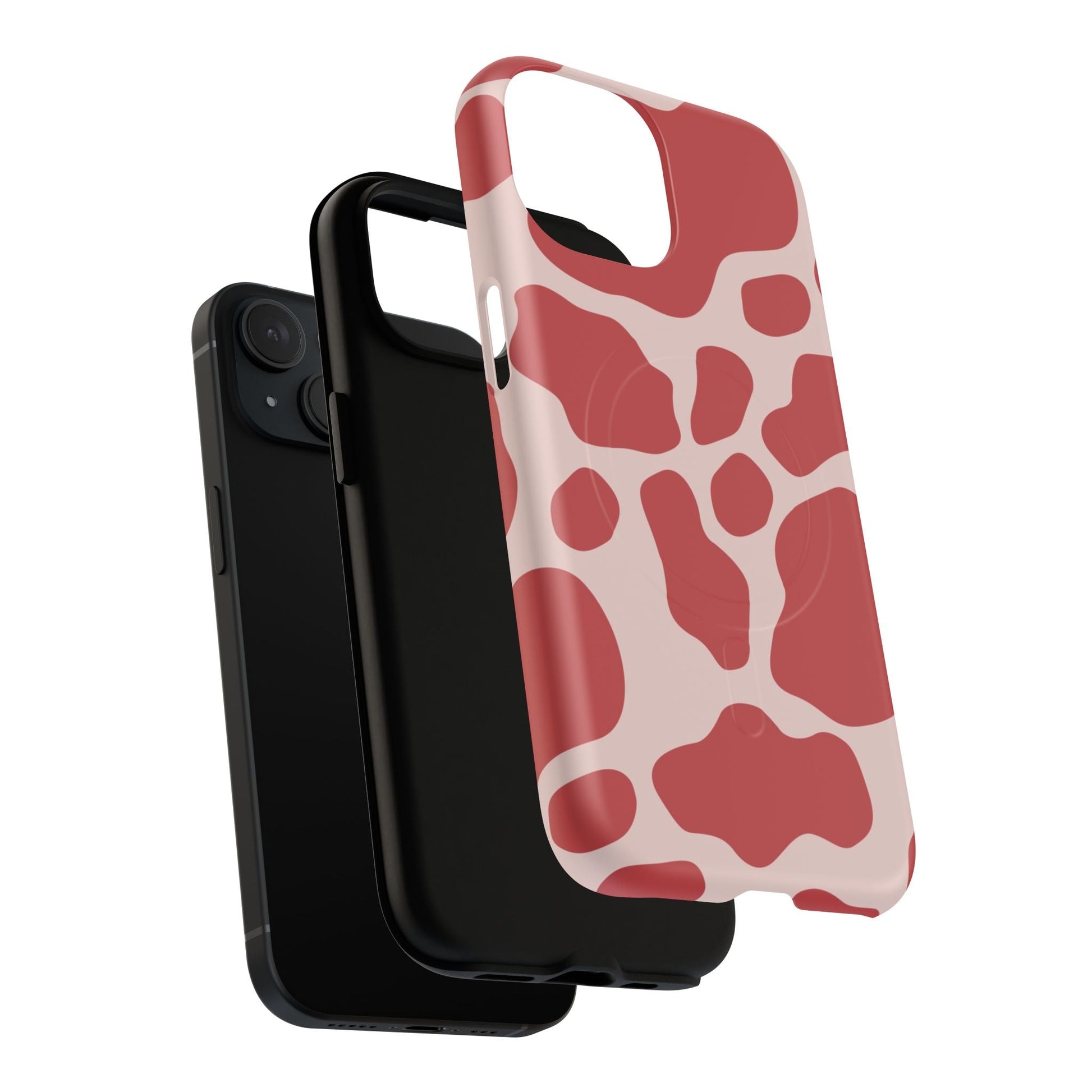 Red and Pink Cow Print MagSafe iPhone Case, Artsulli - Art is Long, Life is Short, Phone Case, , , , , , , 